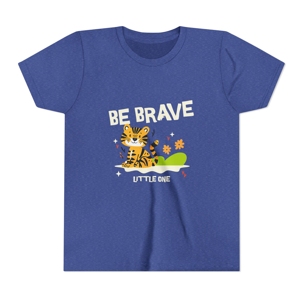 Be Brave Little One | Kids Motivational Graphic Tiger Floral Garden T-Shirt