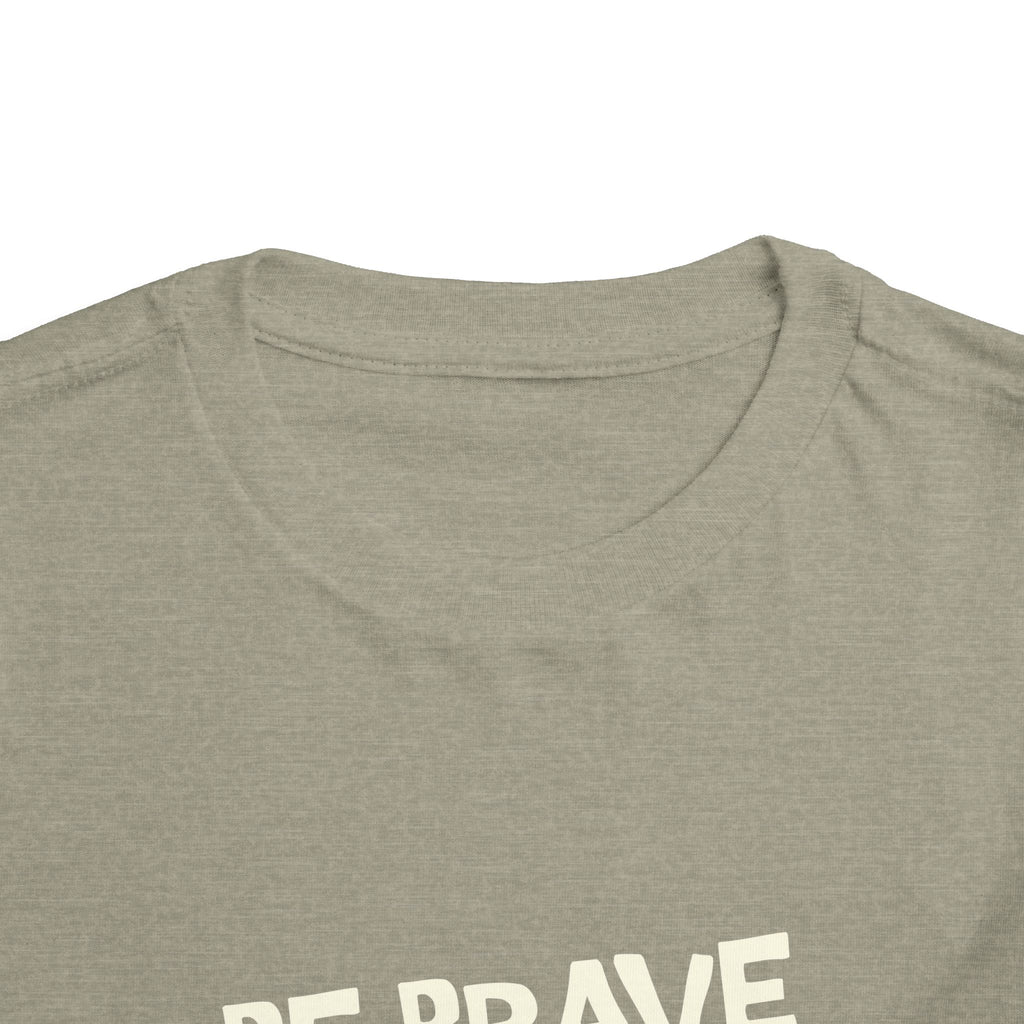 Be Brave Little One | Toddler Motivational Graphic Tiger Floral Garden T-Shirt