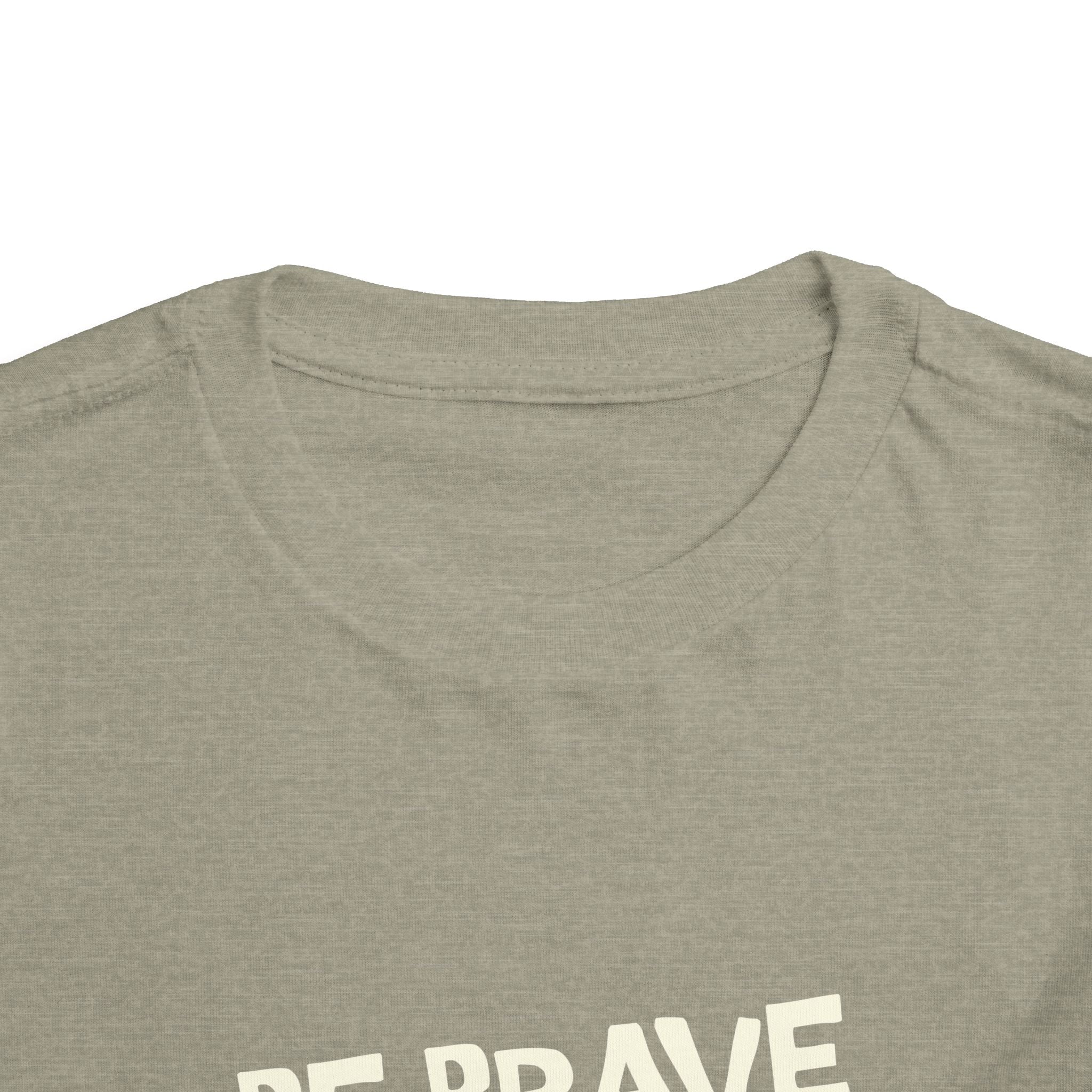 Be Brave Little One | Toddler Motivational Graphic Tiger Floral Garden T-Shirt