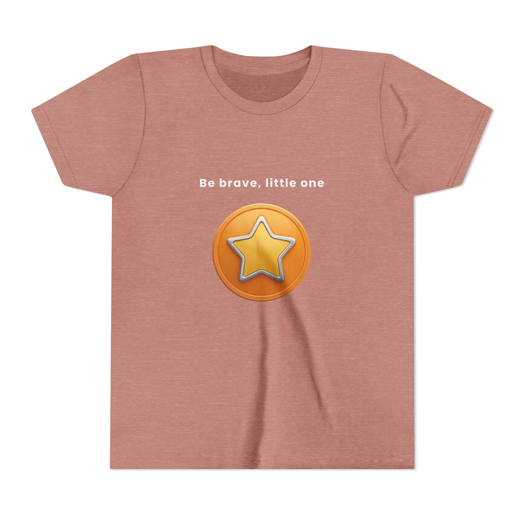 Be Brave Little One | Kids Motivational Graphic Golden Star Badge T-Shirt