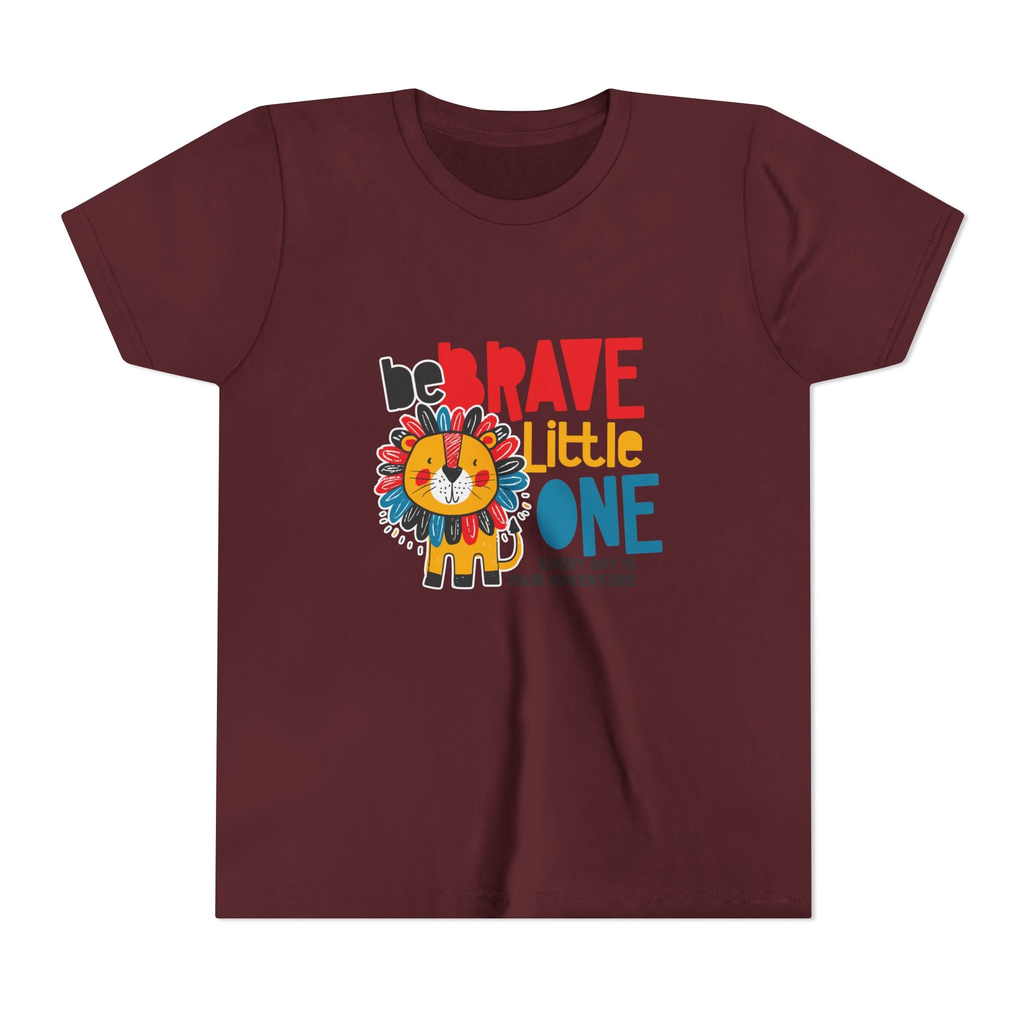 Be Brave Little One | Kids Motivational Graphic Cute Colourful Lion T-Shirt