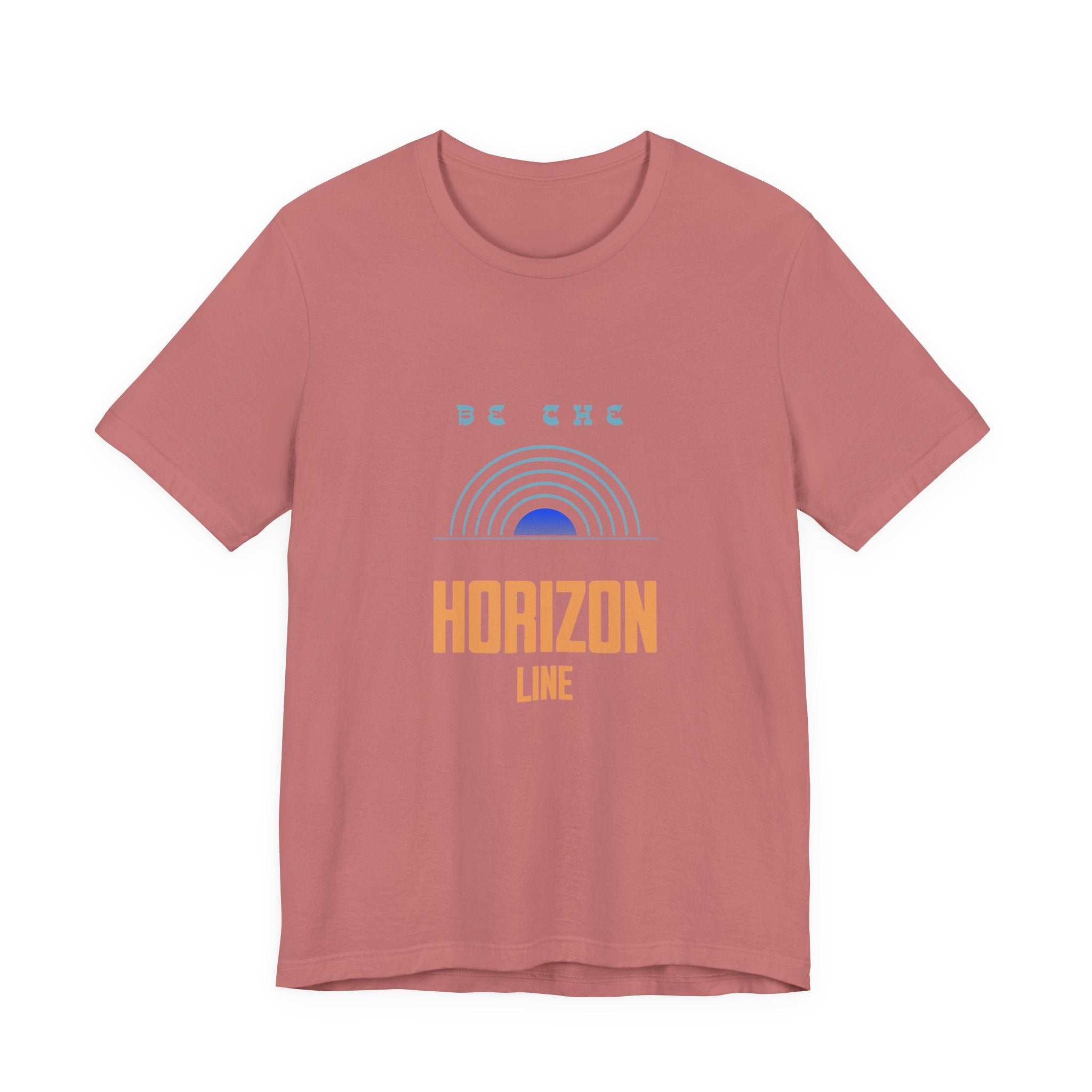 Be the horizon Line | Women's Motivational Graphic Minimalistic Retro Sunrise T-Shirt