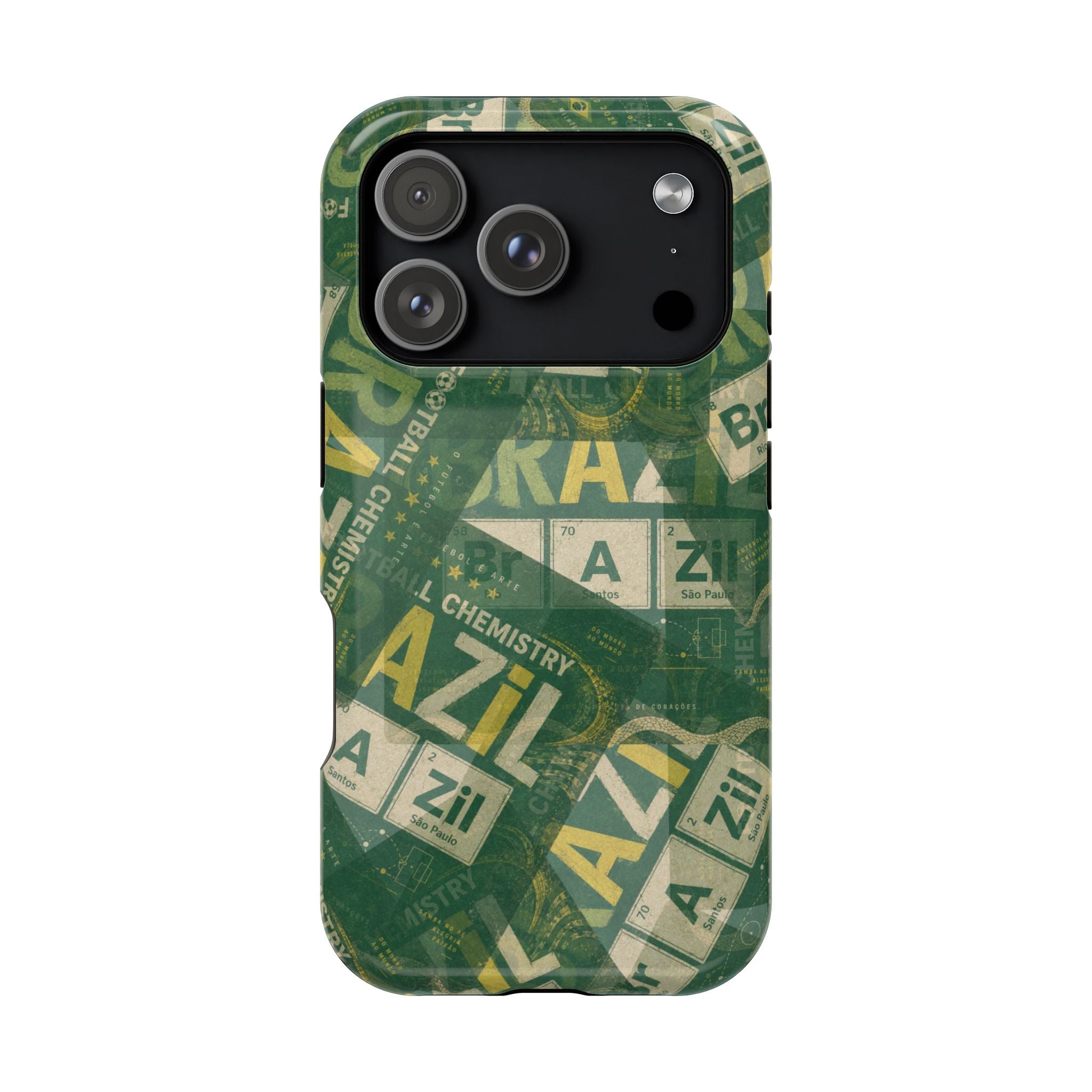 Brazil Football Phone Case | Green, gold, and chemistry.