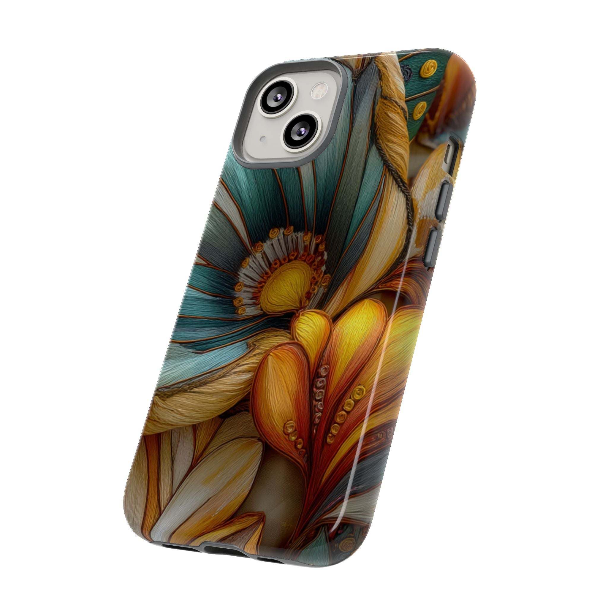 Sculpted Bloom Phone Case | 3D Embroidery style Botanical