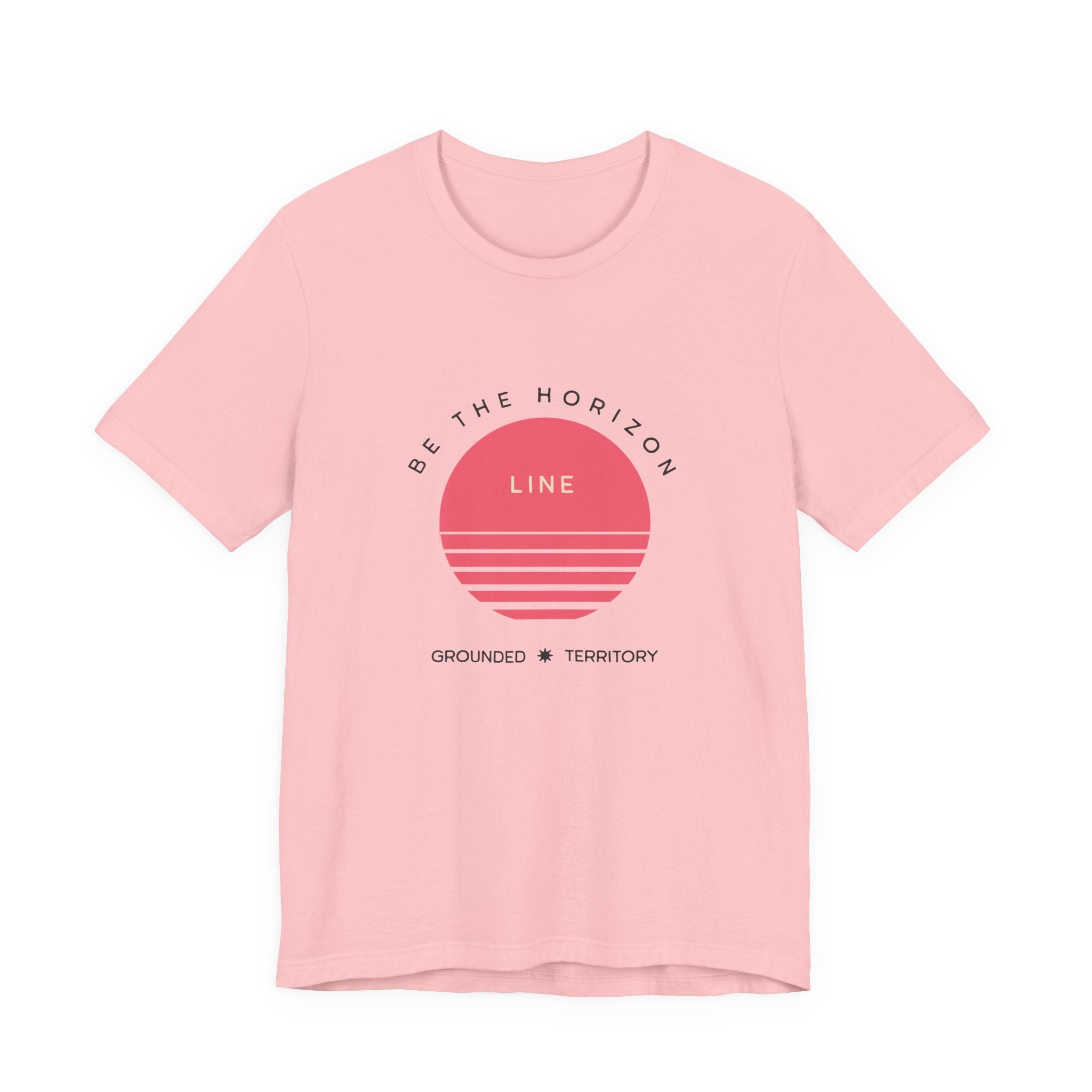 Be the horizon Line | Women's Motivational Graphic Circular Pastel Sunrise T-Shirt