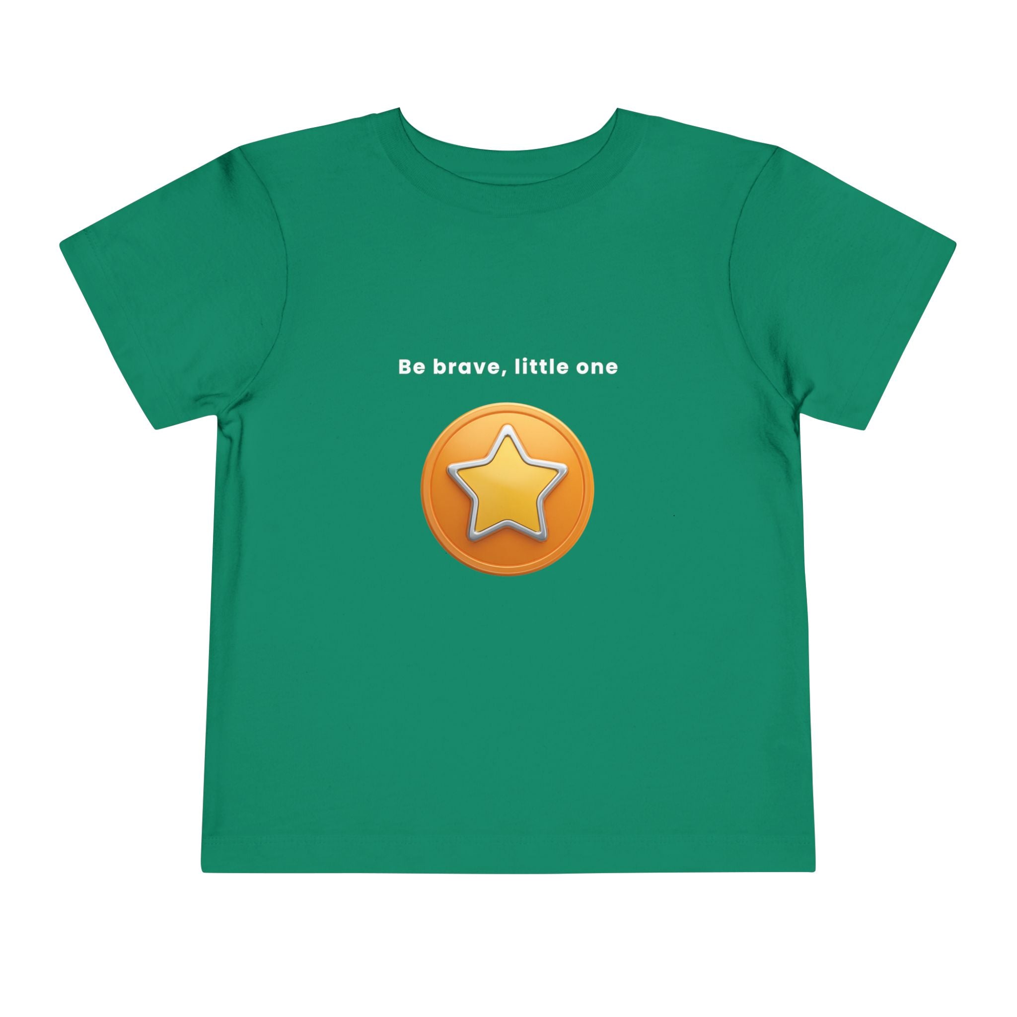 Be Brave Little One | Toddler Motivational Graphic Golden Star Badge T-Shirt