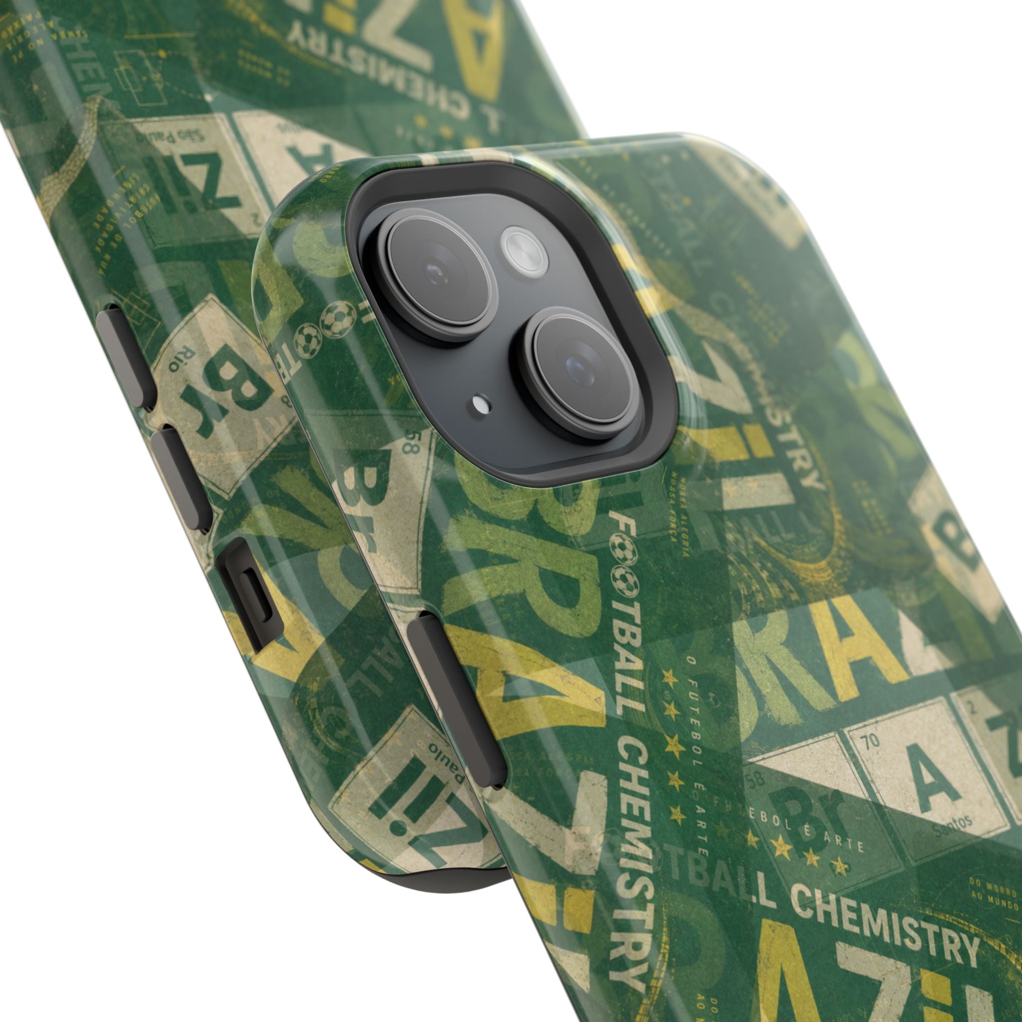 Brazil Football Phone Case | Green, gold, and chemistry.