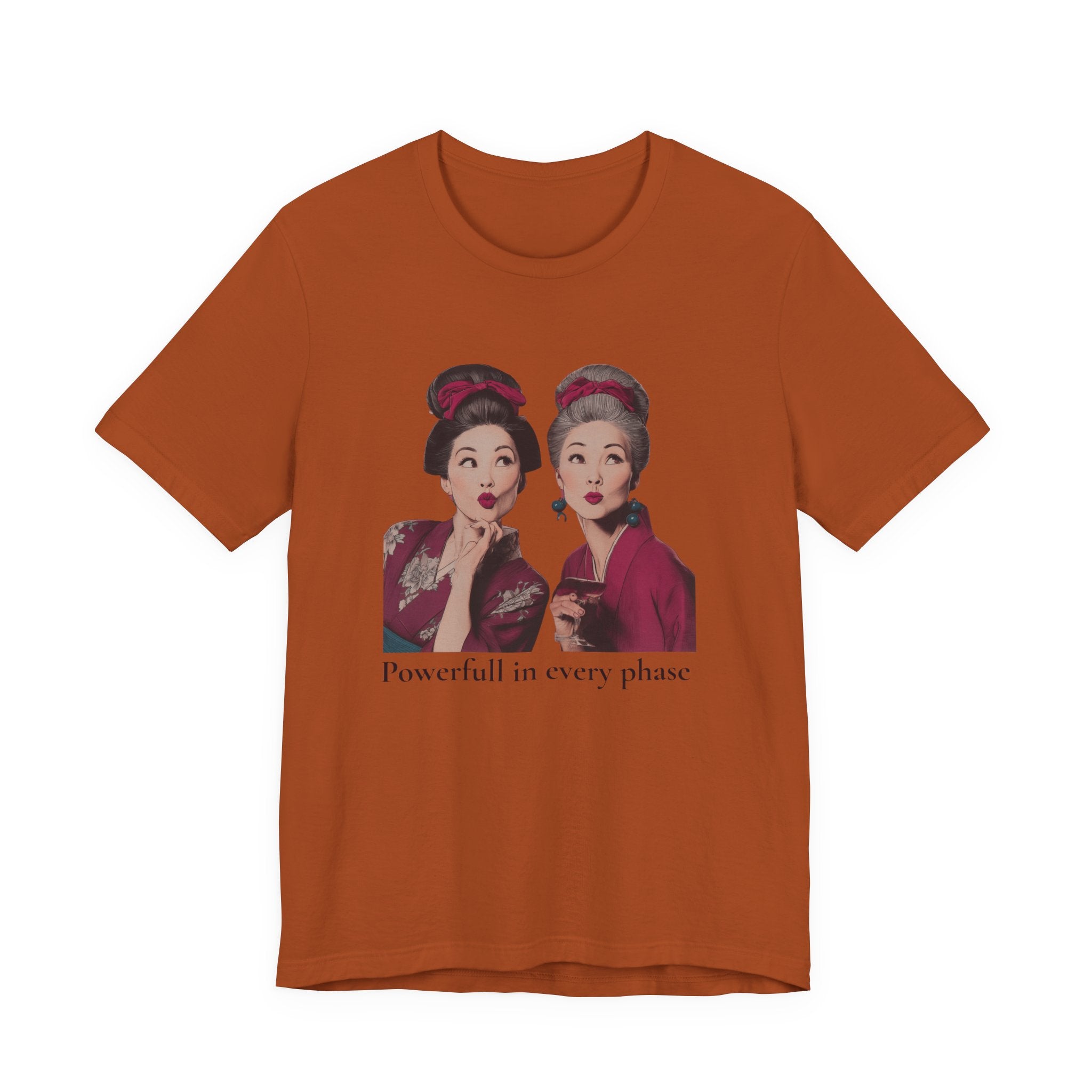 Powerful in Every Phase | Women's Motivational Graphic Vintage Women T-Shirt