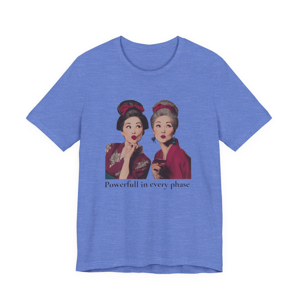 Powerful in Every Phase | Women's Motivational Graphic Vintage Women T-Shirt