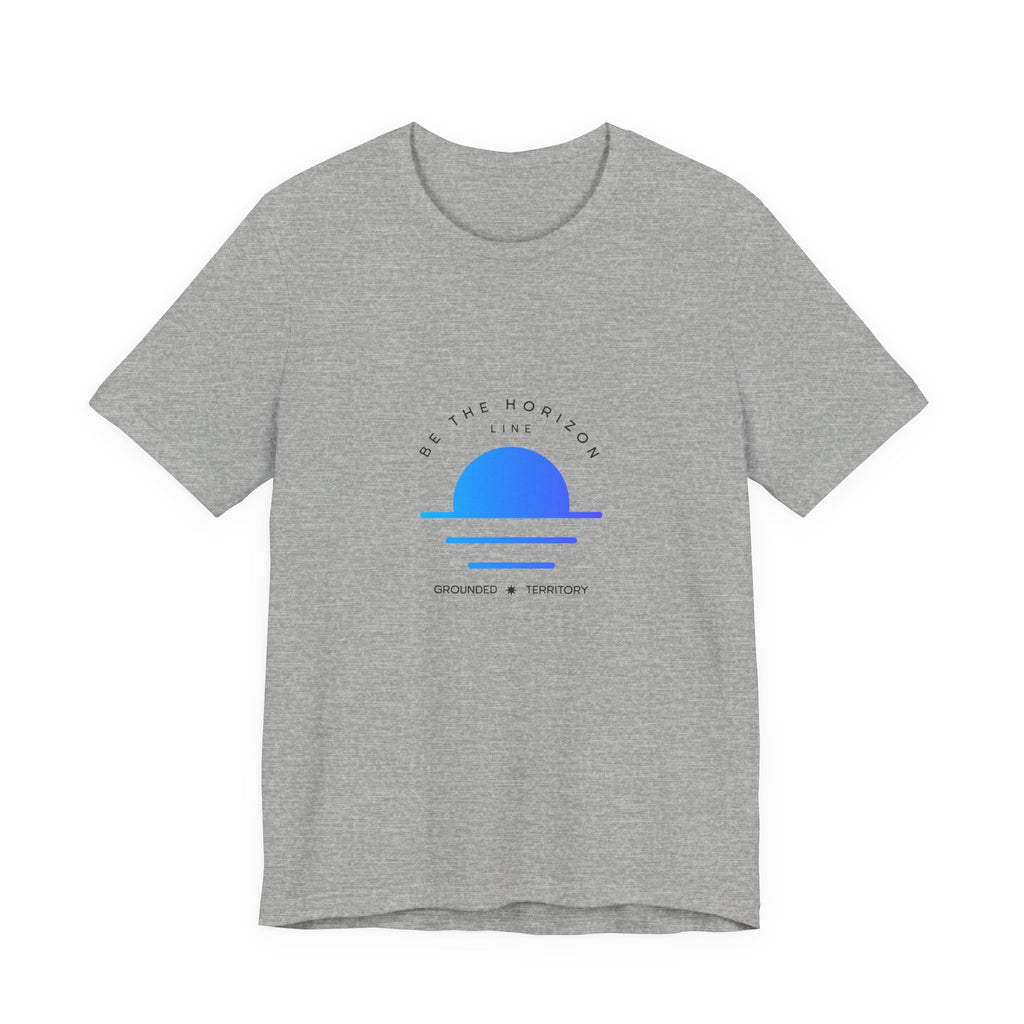 Be the horizon Line | Women's Motivational Graphic Minimalistic Blue Ocean Sunrise T-Shirt