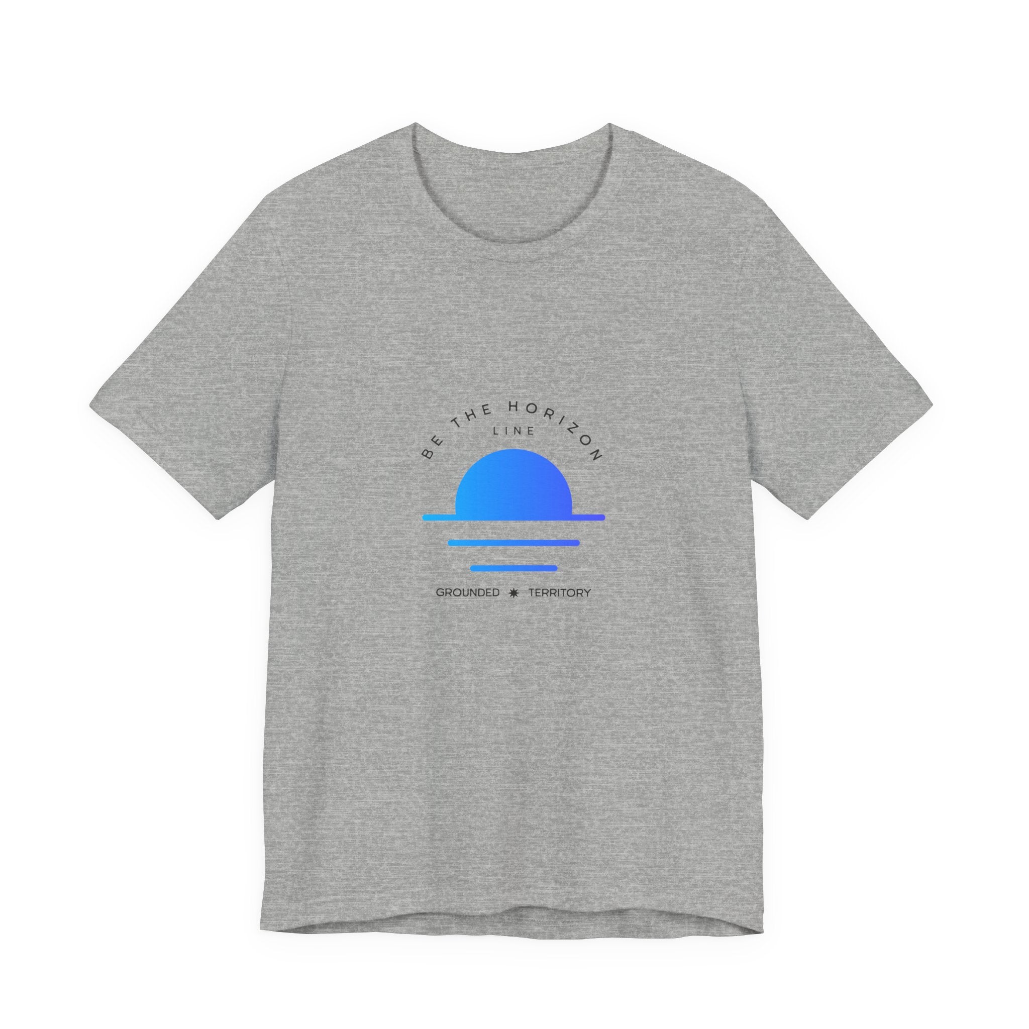 Be the horizon Line | Women's Motivational Graphic Minimalistic Blue Ocean Sunrise T-Shirt