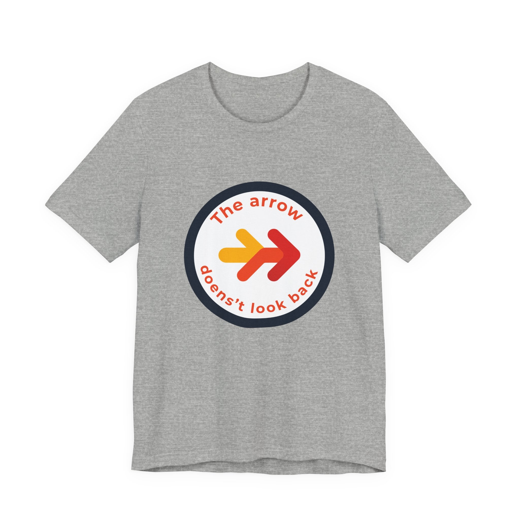 The Arrow Doesn't Look Back | Men's Motivational Graphic Retro Arrow T-Shirt