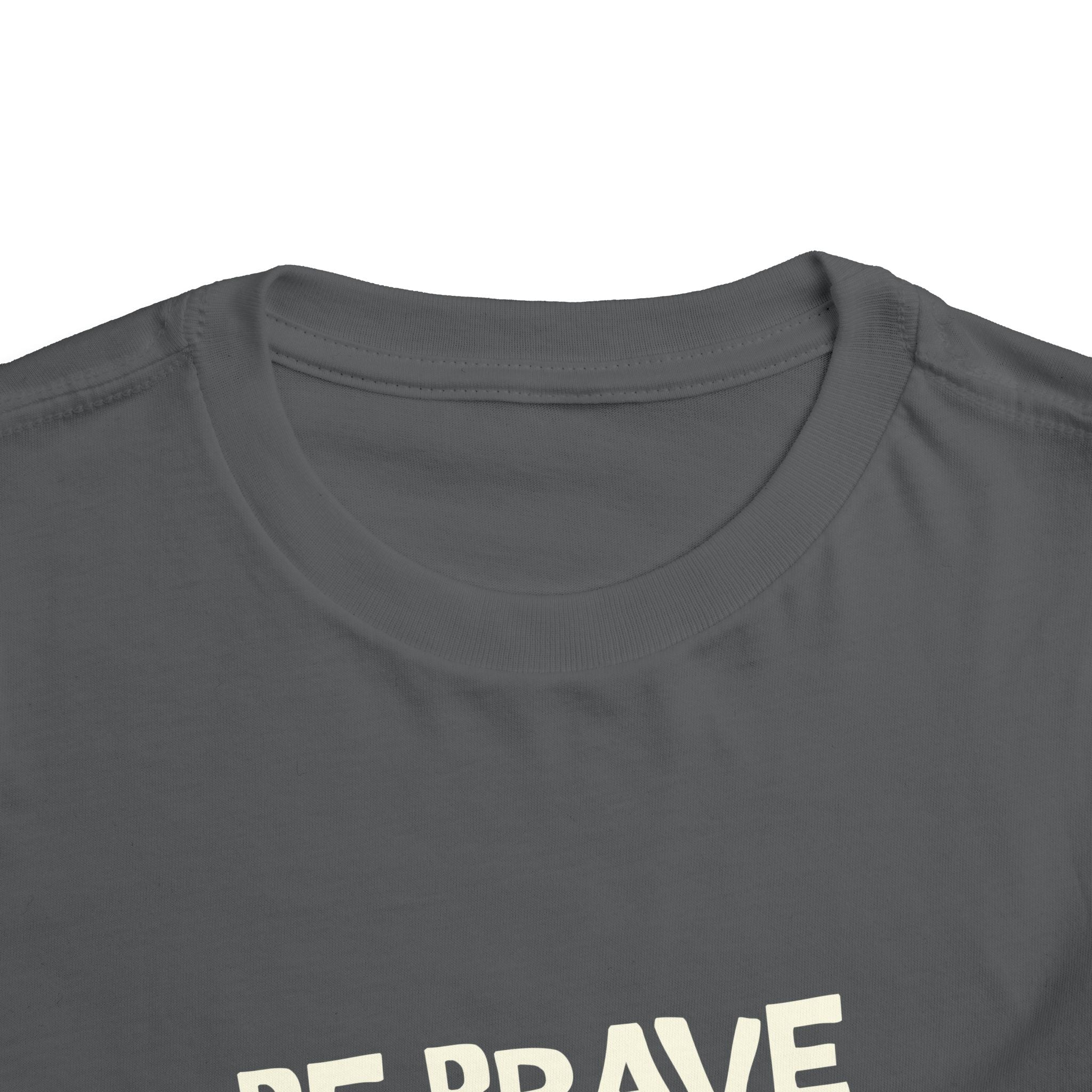 Be Brave Little One | Toddler Motivational Graphic Tiger Floral Garden T-Shirt