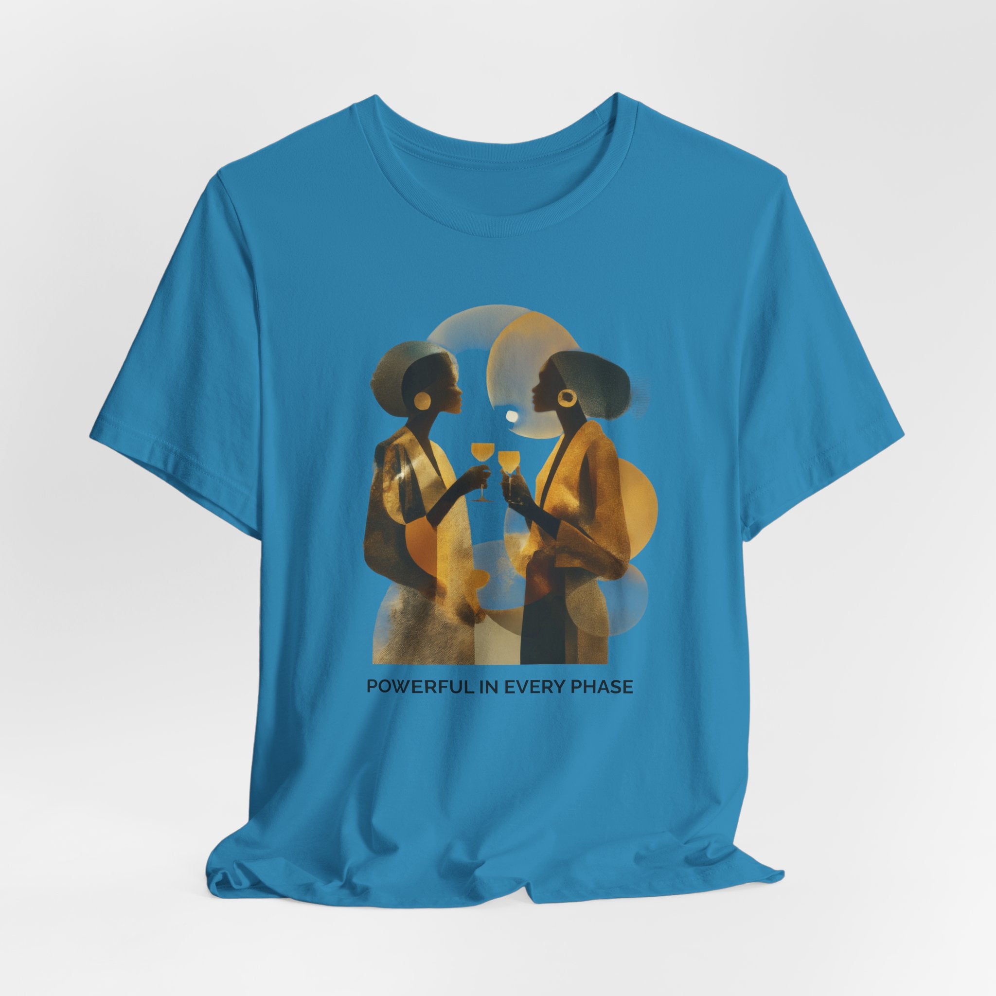Powerful in Every Phase | Women's Motivational Graphic Vintage Women T-Shirt
