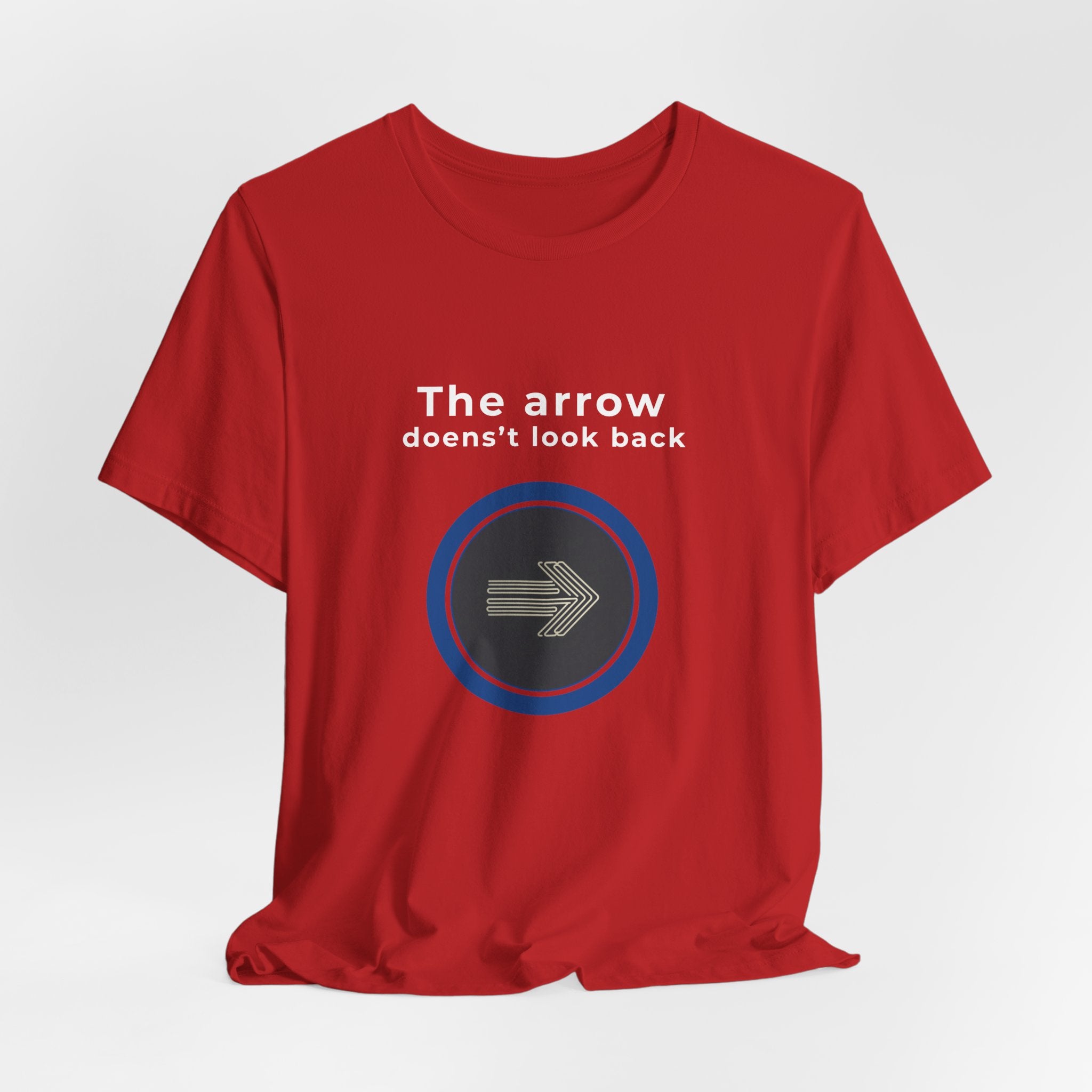 The Arrow Doesn't Look Back | Men's Motivational Graphic Target Arrow T-Shirt
