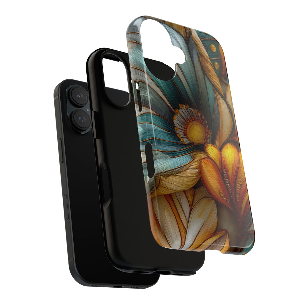 Sculpted Bloom Phone Case | 3D Embroidery style Botanical