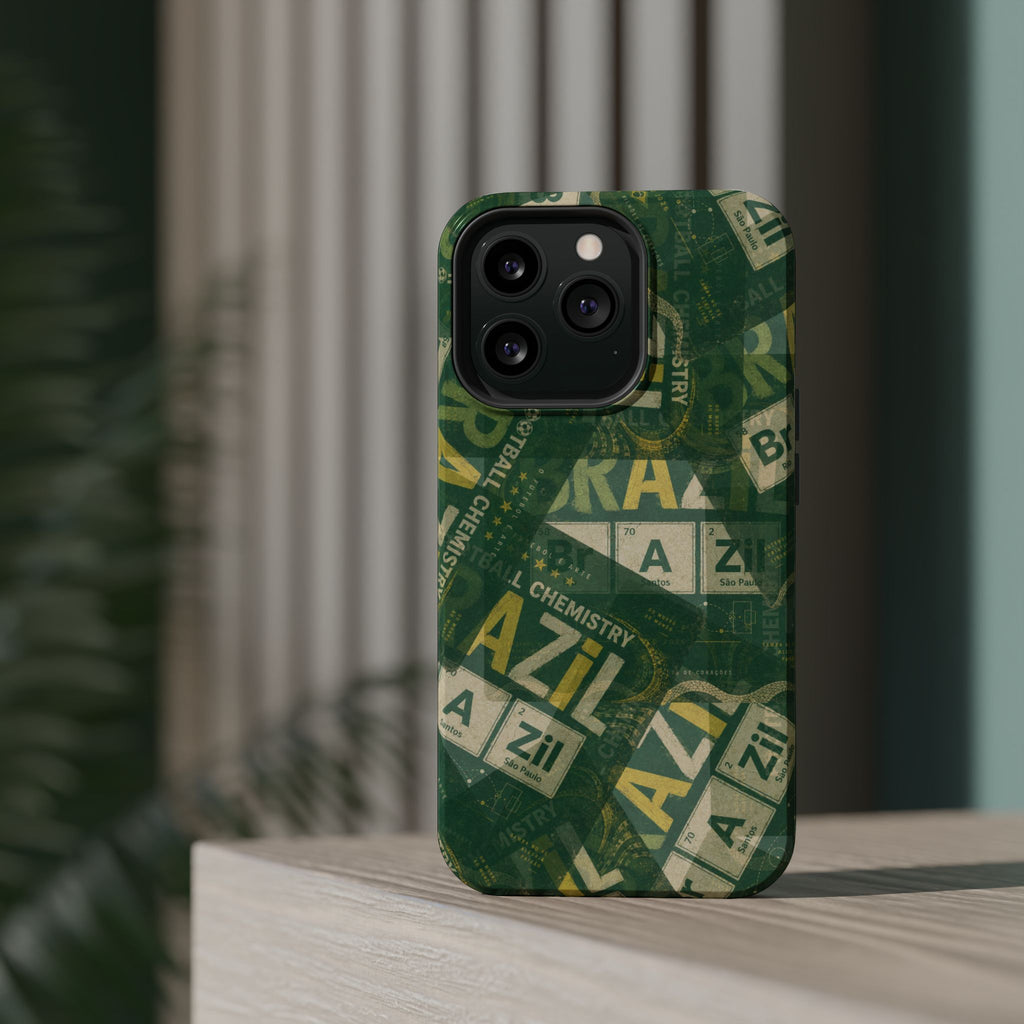 Brazil Football Phone Case | Green, gold, and chemistry.