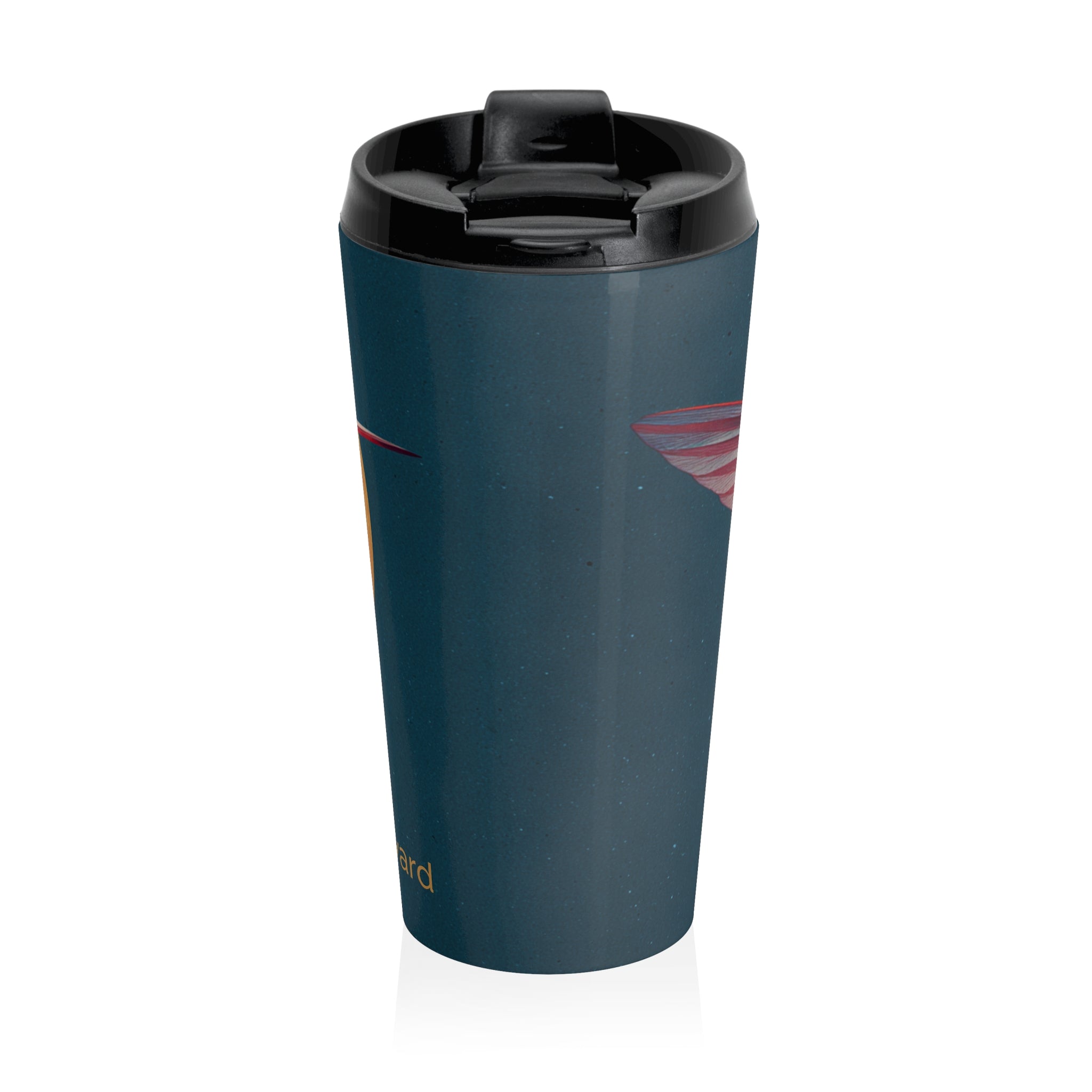 She Flies Forward Stainless Steel Travel Mug | Motivational Graphic Solar Flight