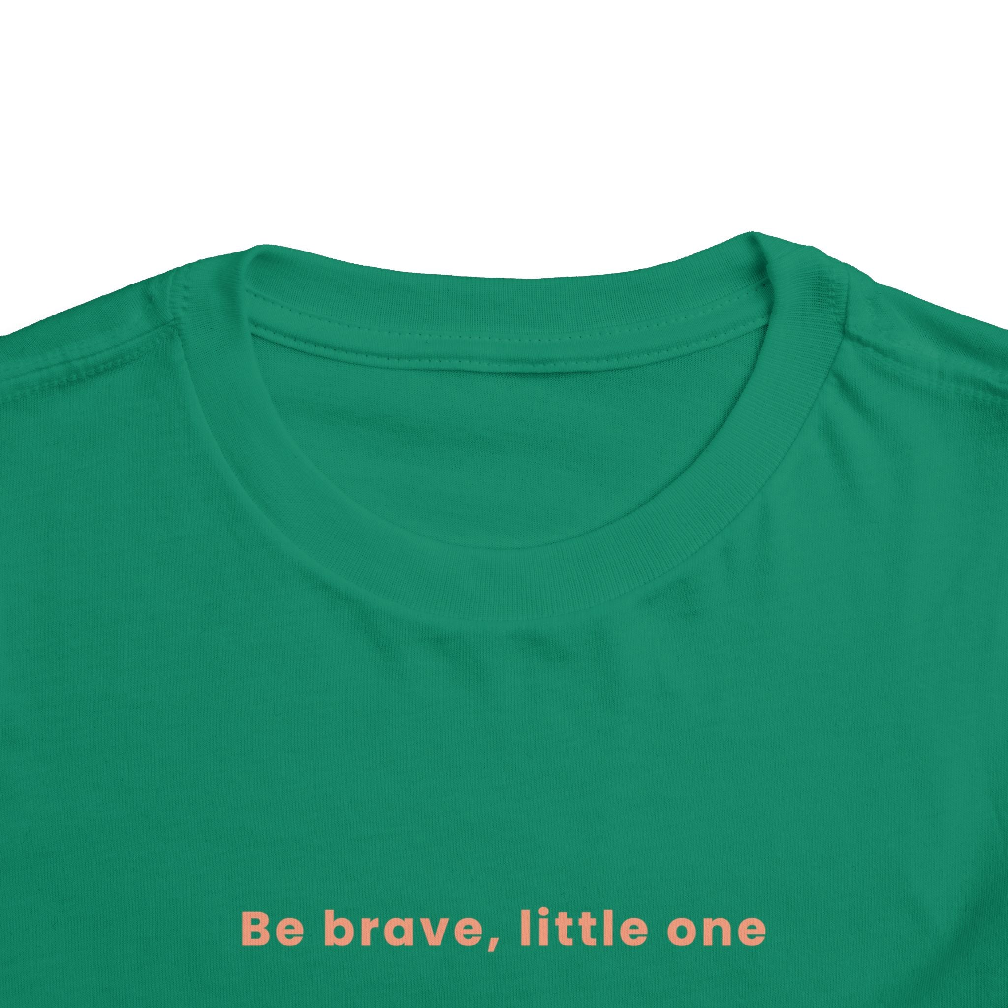 Be Brave Little One | Toddler Motivational Graphic White and Bronze Star Badge T-Shirt