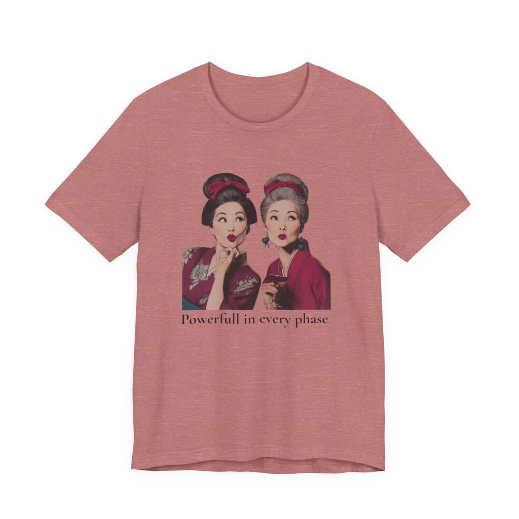 Powerful in Every Phase | Women's Motivational Graphic Vintage Women T-Shirt