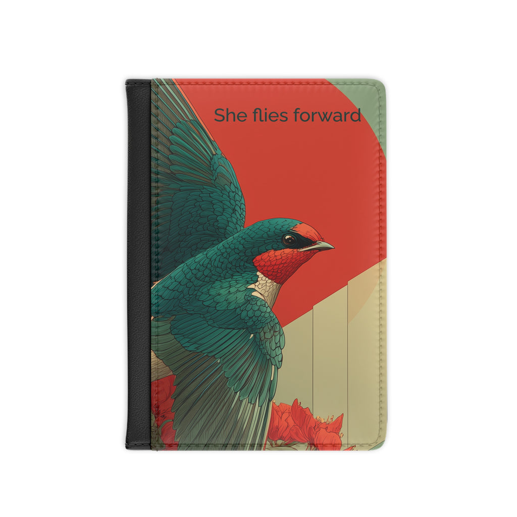 She Flies Forward Passport Holder | Motivational Graphic Forward Flight
