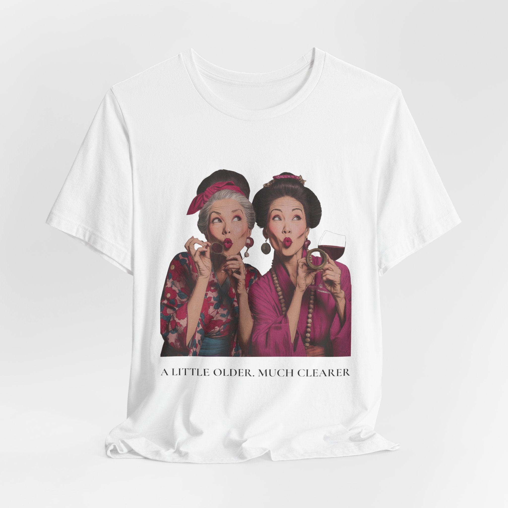 A Little Older Much Clearer | Women's Motivational Graphic Retro Woman Cocktail T-Shirt