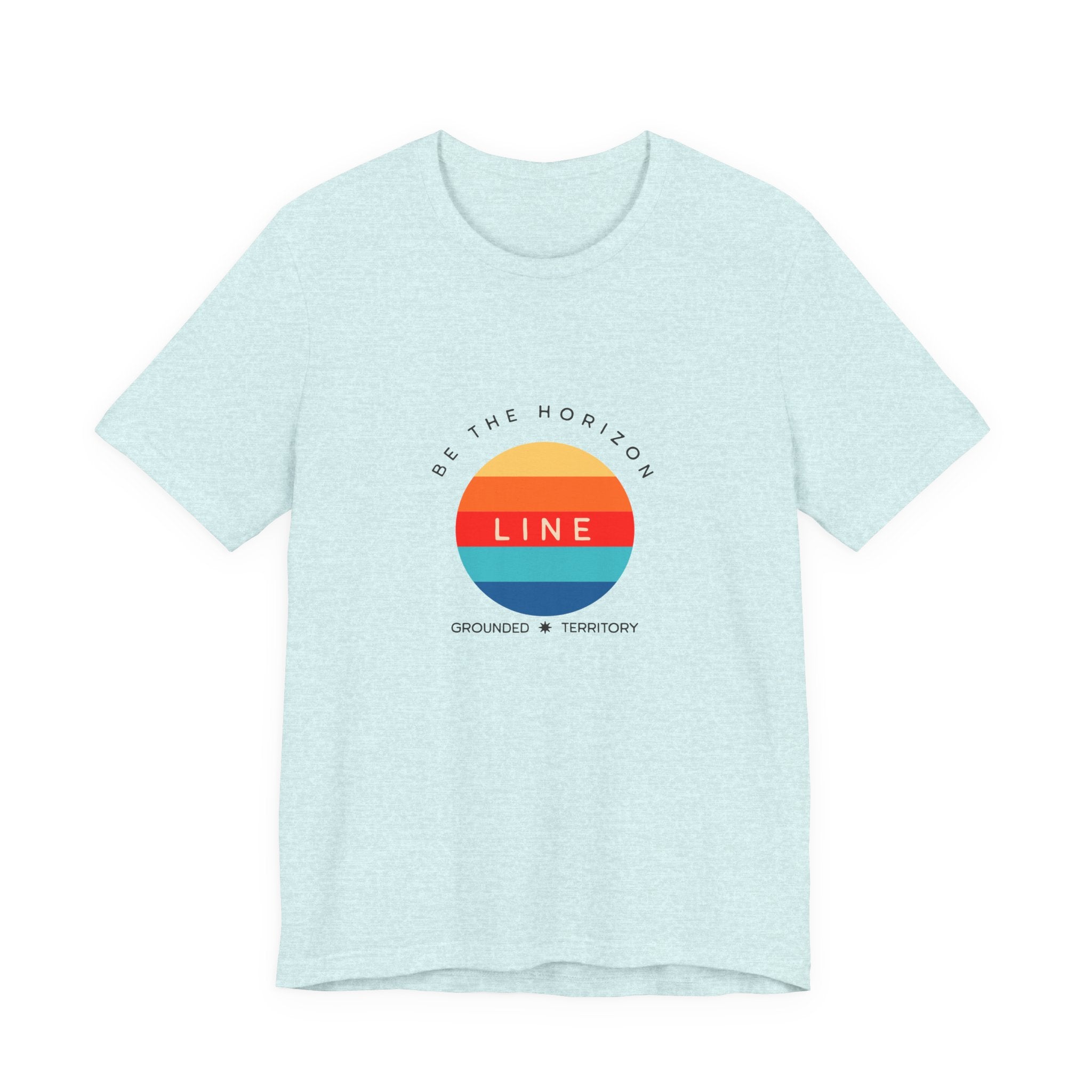 Be the horizon Line | Women's Motivational Graphic Circular Vintage Colour Sunrise T-Shirt