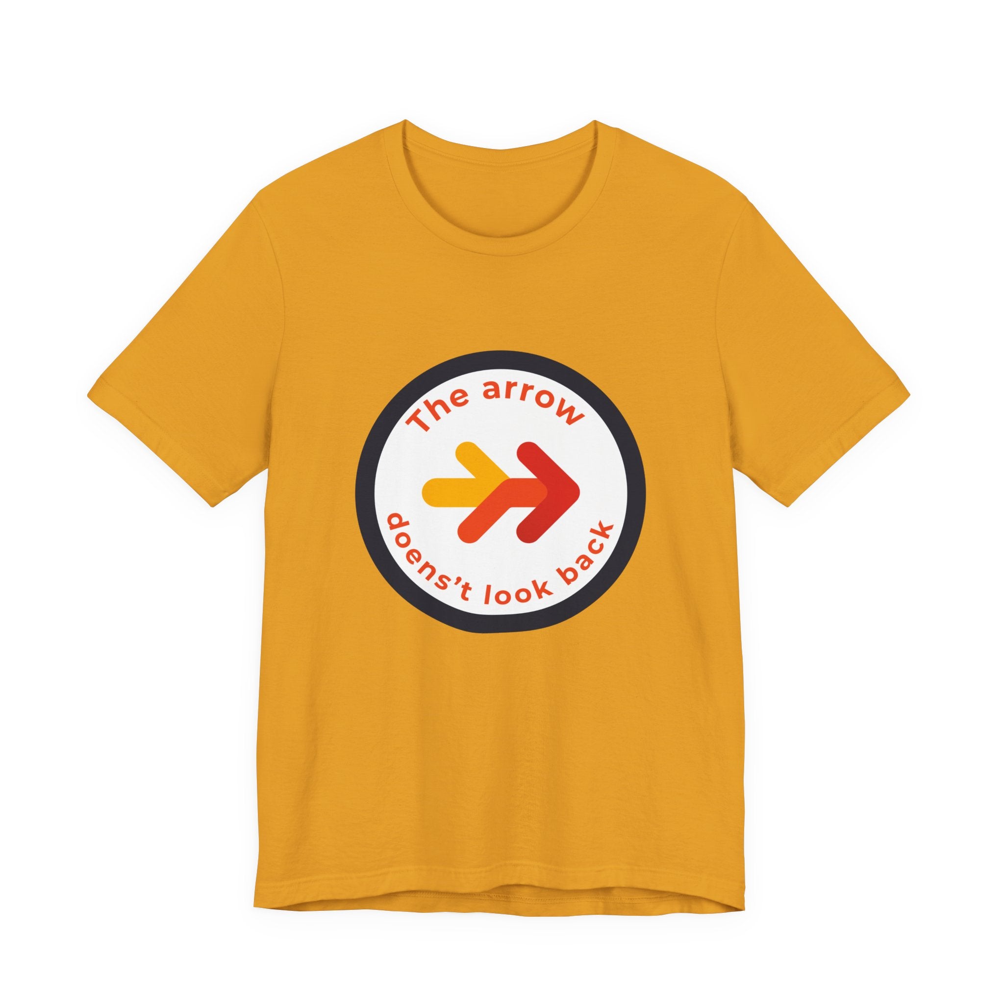 The Arrow Doesn't Look Back | Men's Motivational Graphic Retro Arrow T-Shirt