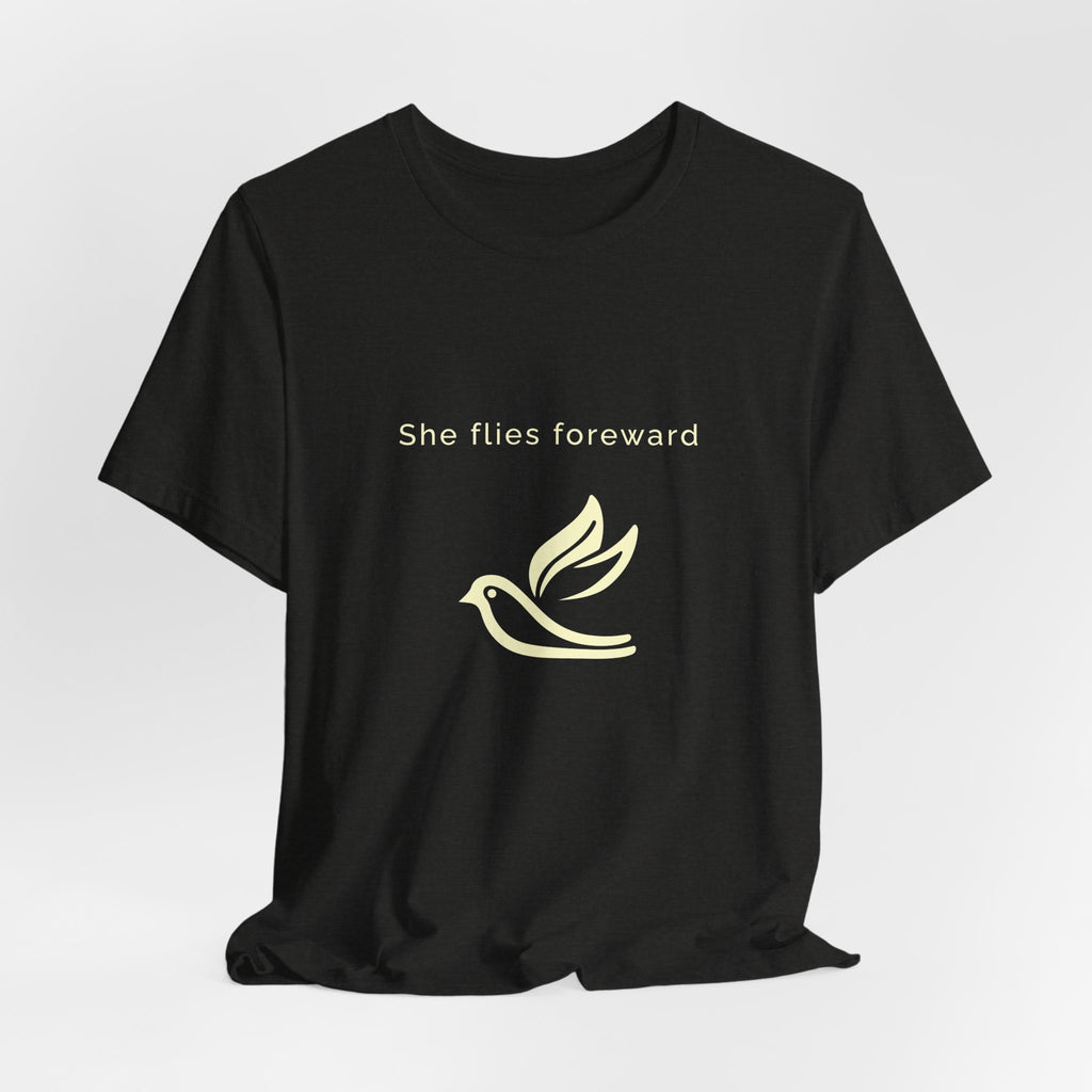 She Flies Forward | Women's Motivational Graphic Bird Print T-Shirt