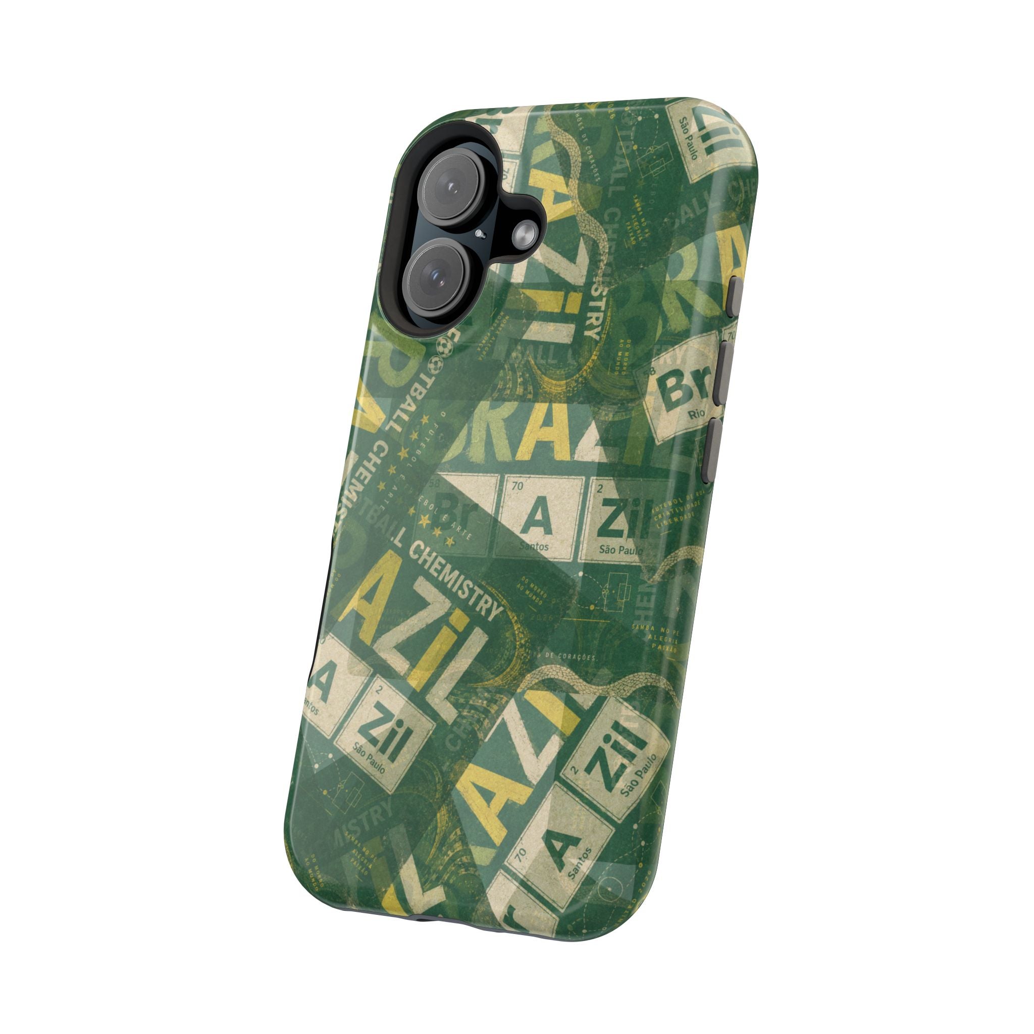 Brazil Football Phone Case | Green, gold, and chemistry.