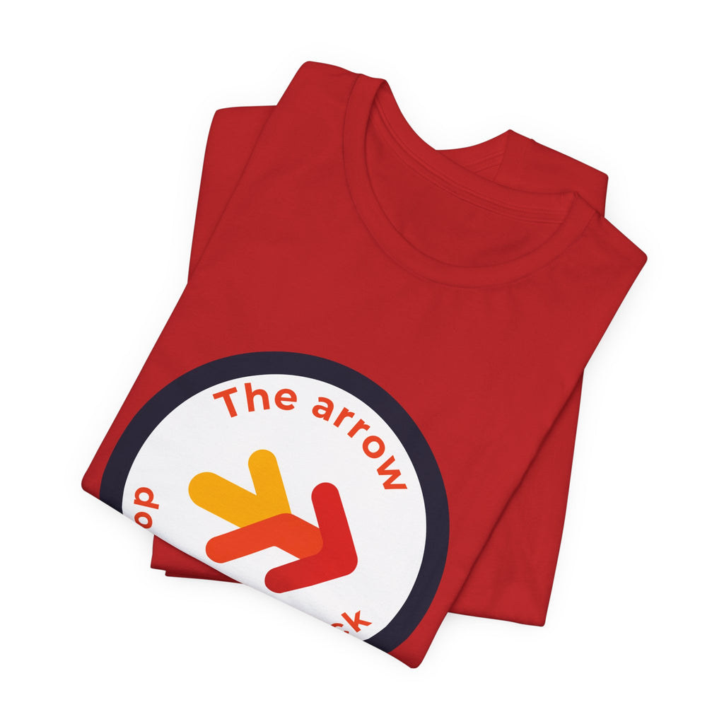 The Arrow Doesn't Look Back | Men's Motivational Graphic Retro Arrow T-Shirt