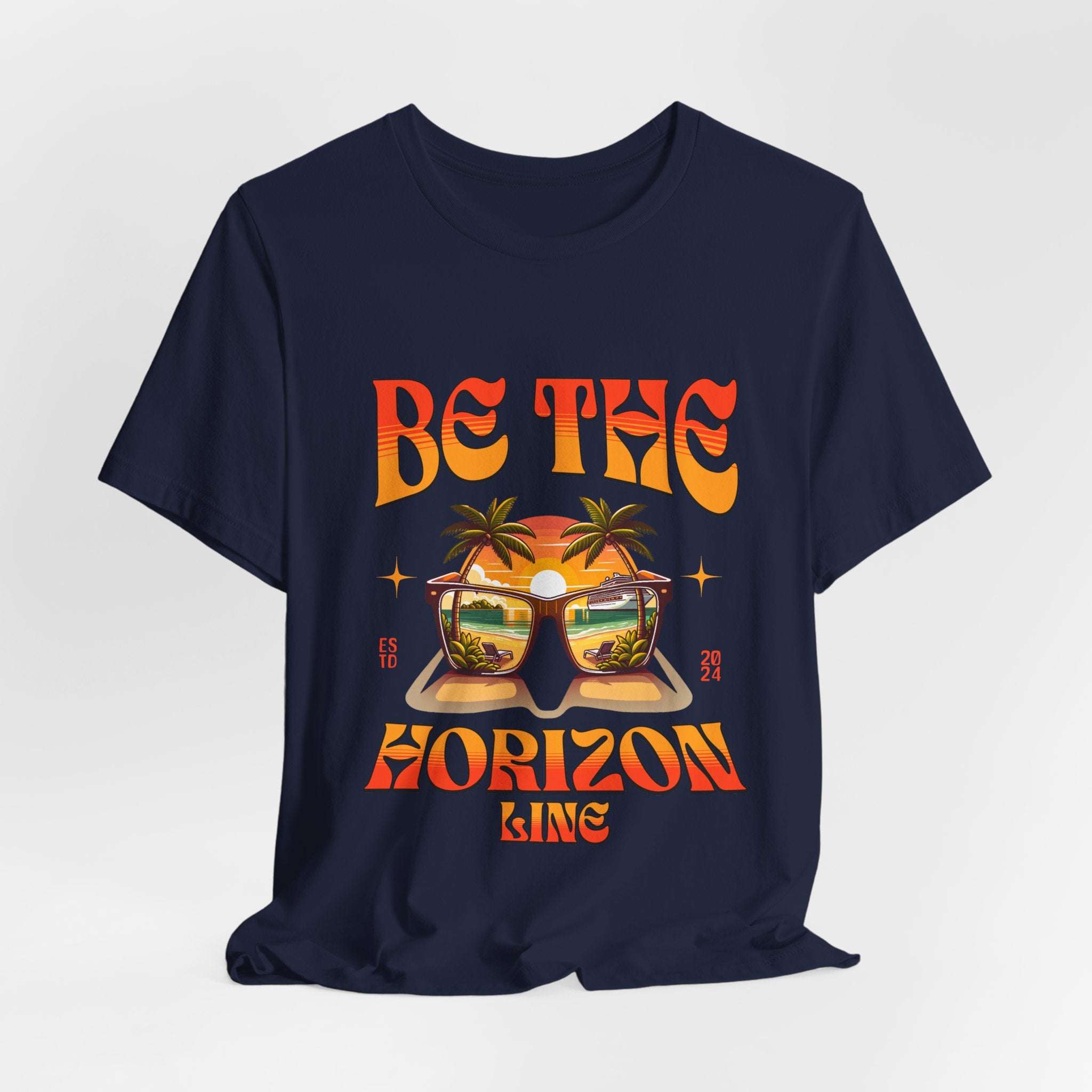 Be The Horizon Line | Women's Motivational Graphic Vintage Sunset Sunglasses T-Shirt