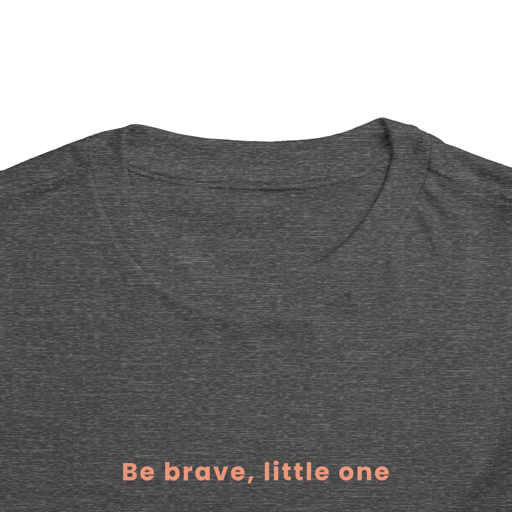 Be Brave Little One | Toddler Motivational Graphic White and Bronze Star Badge T-Shirt