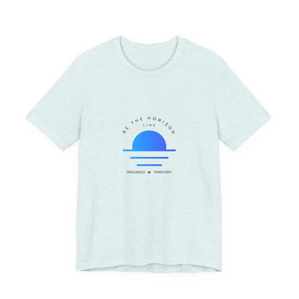 Be the horizon Line | Women's Motivational Graphic Minimalistic Blue Ocean Sunrise T-Shirt
