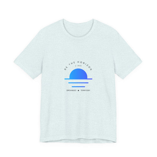 Be the horizon Line | Women's Motivational Graphic Minimalistic Blue Ocean Sunrise T-Shirt