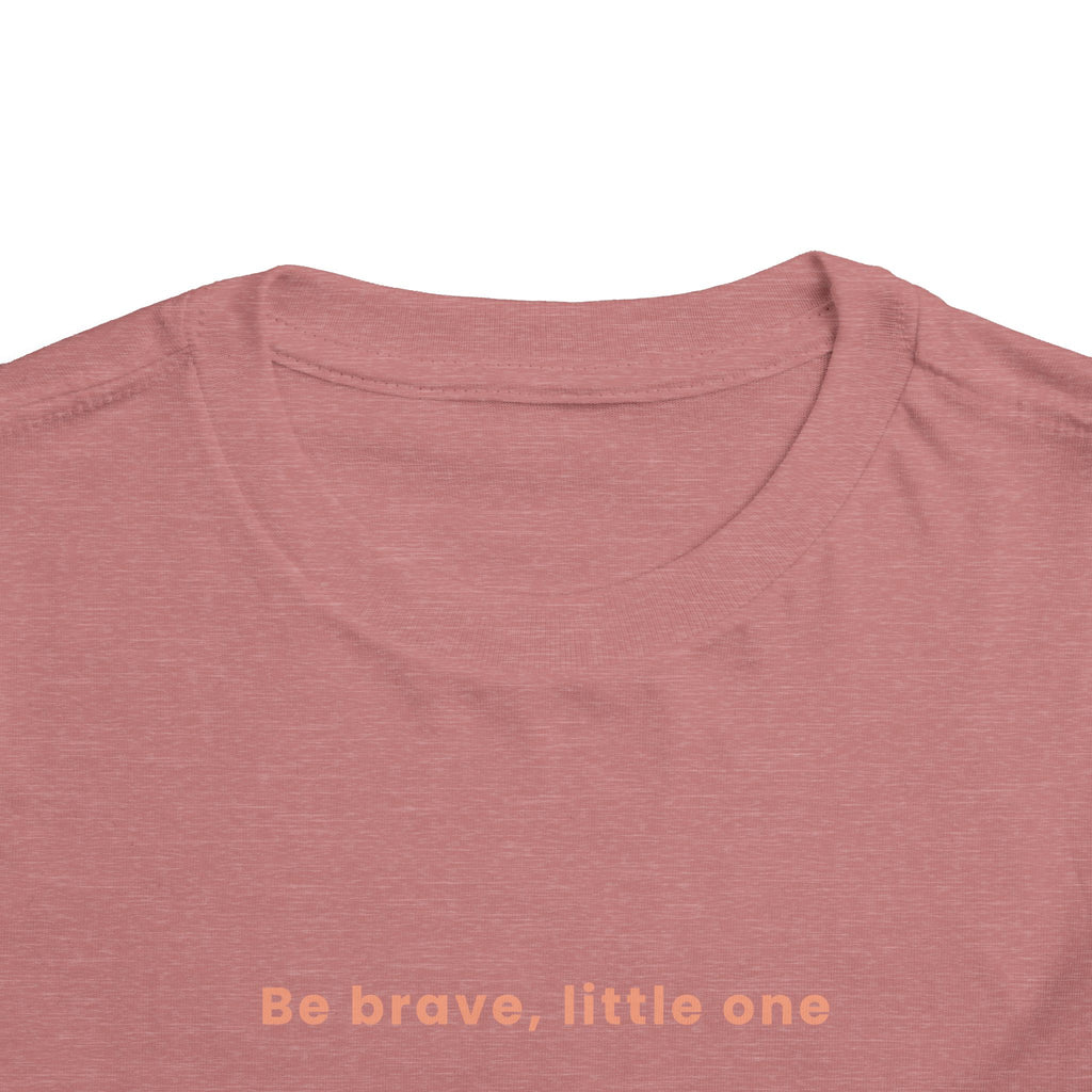 Be Brave Little One | Toddler Motivational Graphic White and Bronze Star Badge T-Shirt