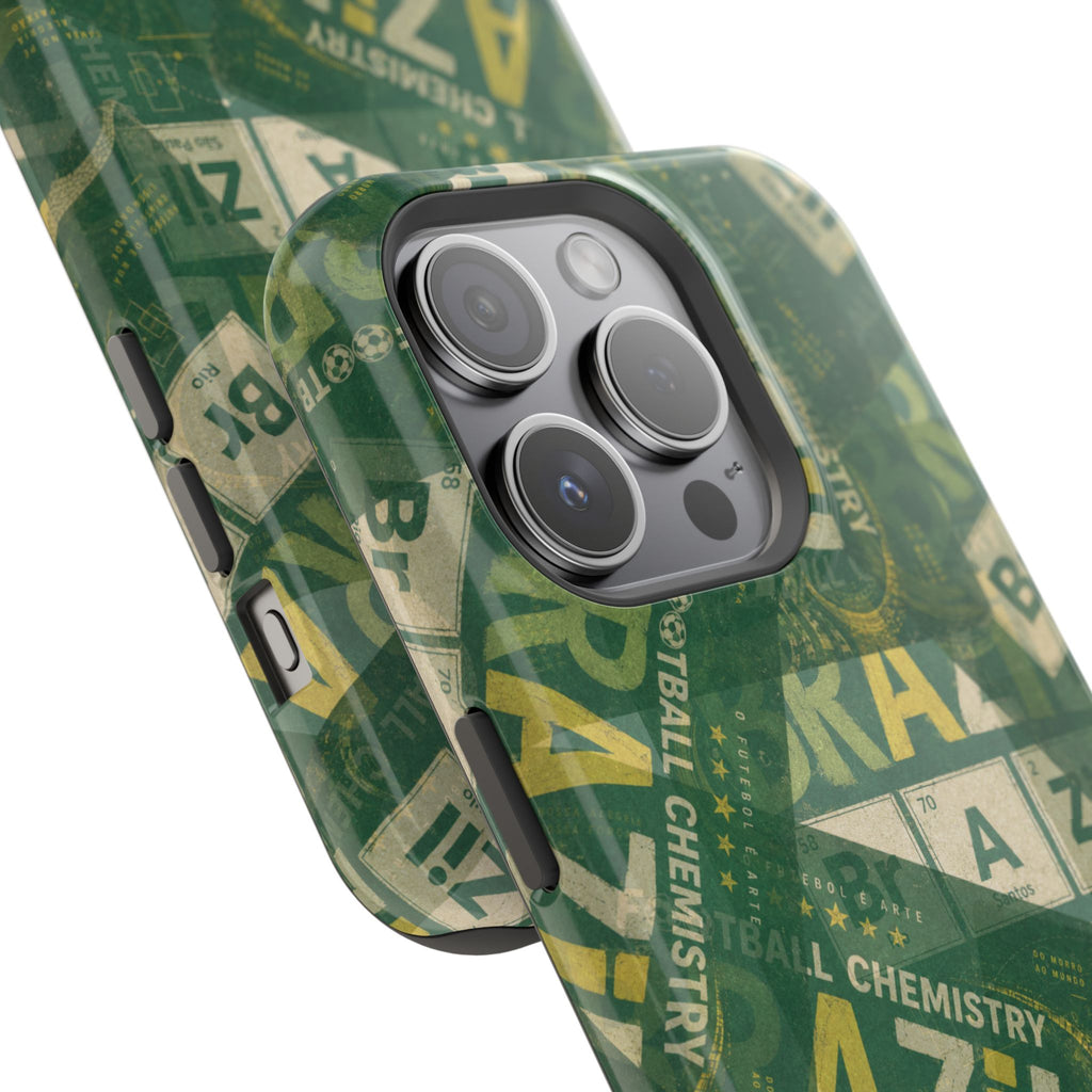 Brazil Football Phone Case | Green, gold, and chemistry.