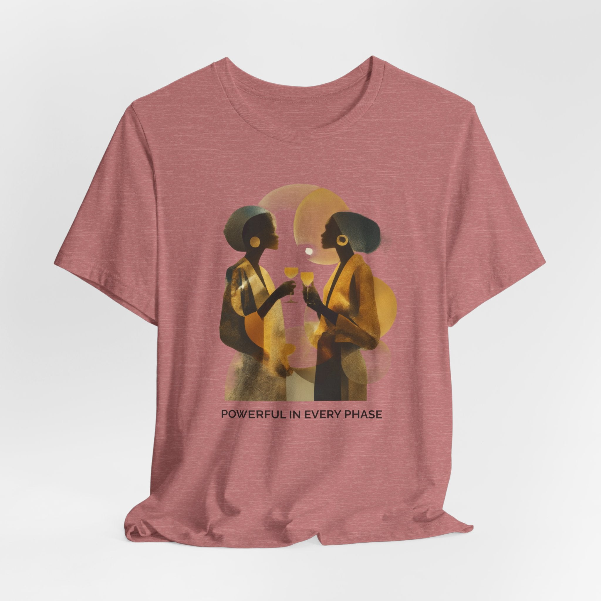 Powerful in Every Phase | Women's Motivational Graphic Vintage Women T-Shirt