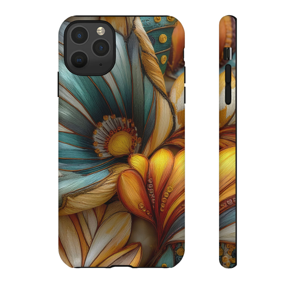 Sculpted Bloom Phone Case | 3D Embroidery style Botanical
