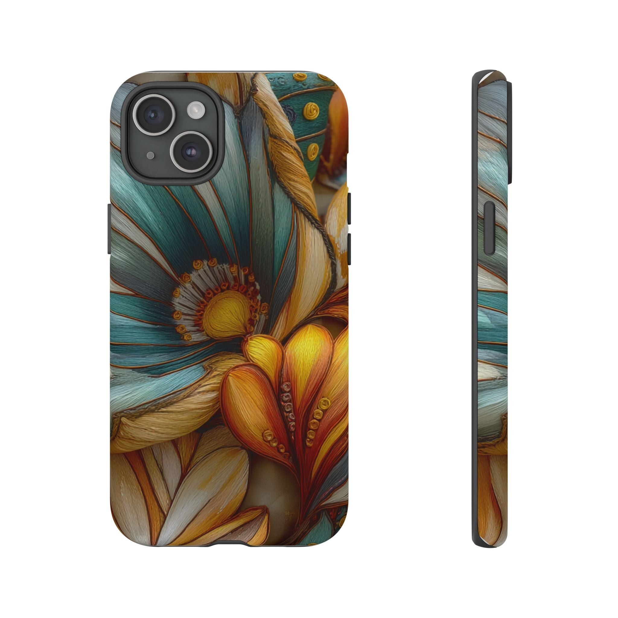 Sculpted Bloom Phone Case | 3D Embroidery style Botanical
