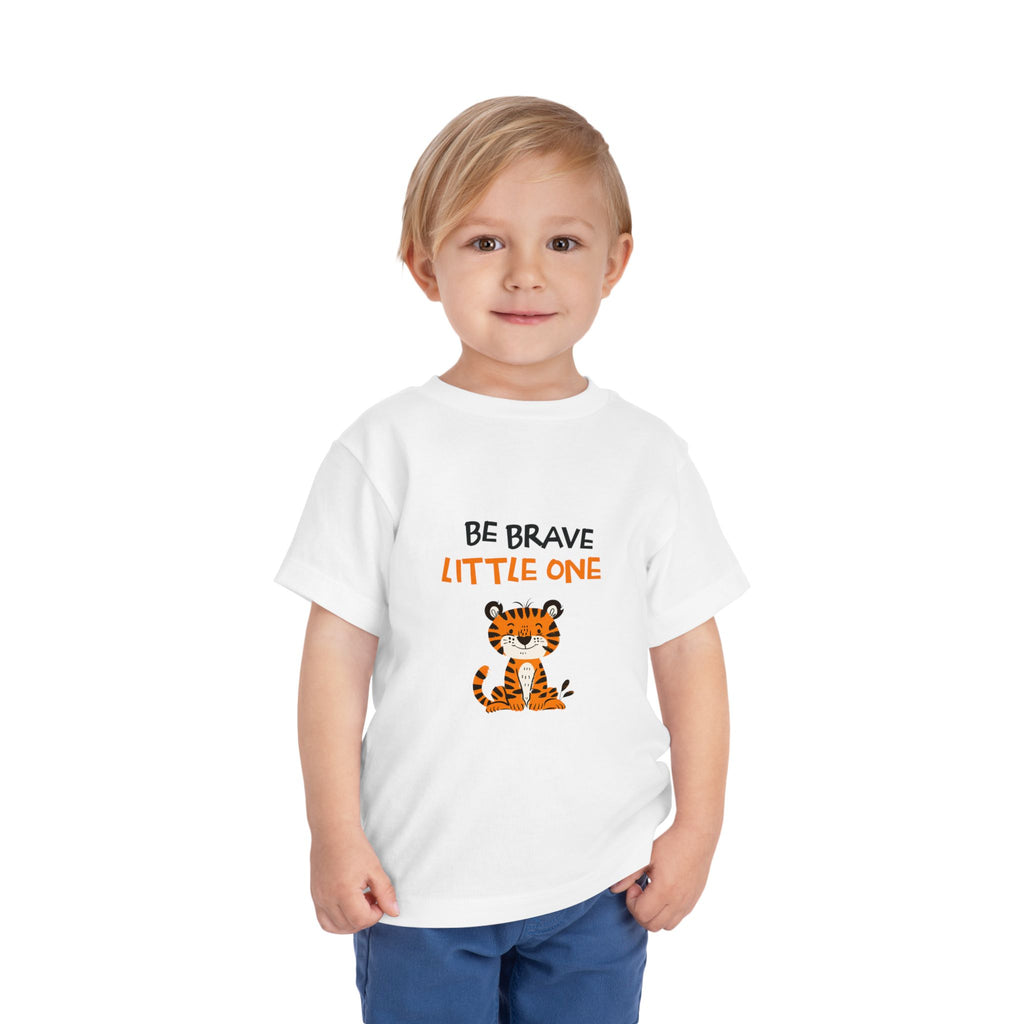 Be Brave Little One | Toddler Motivational Graphic Cute Tiger T-Shirt