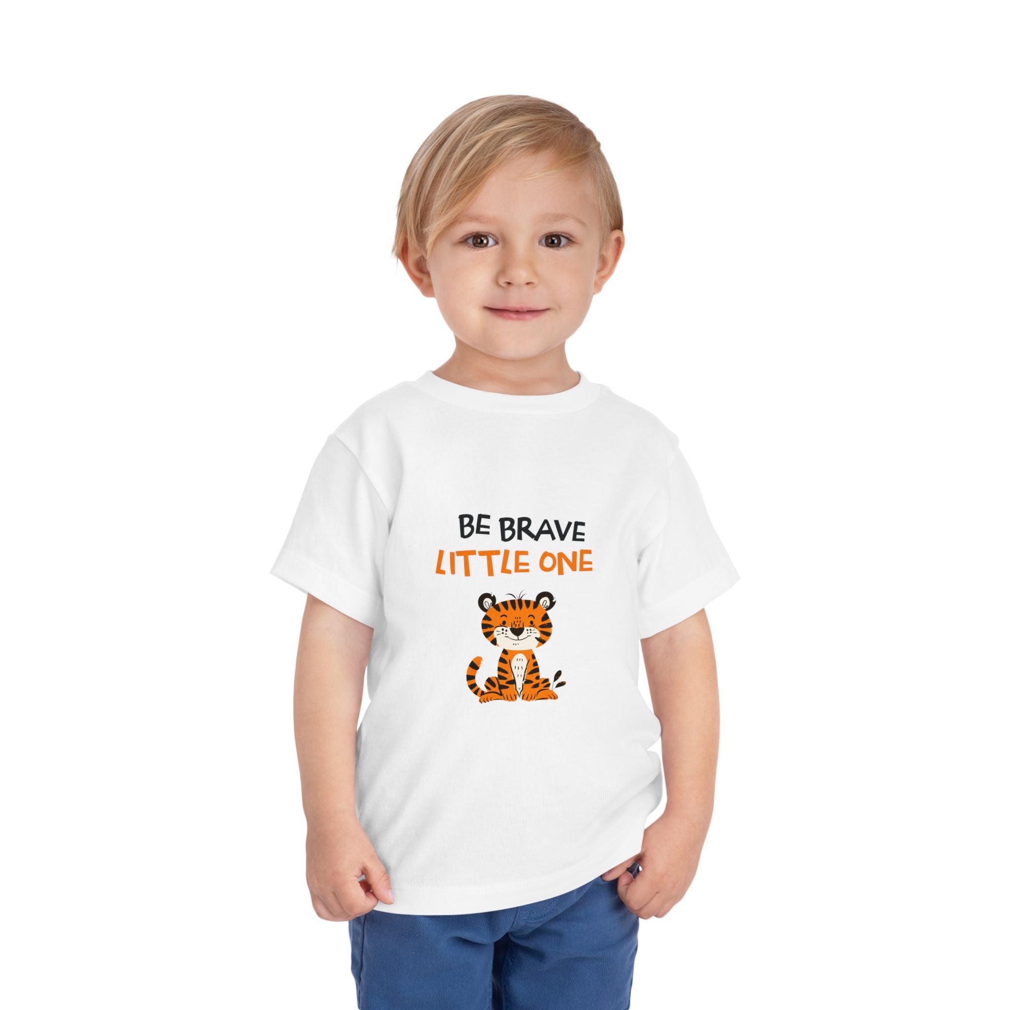 Be Brave Little One | Toddler Motivational Graphic Cute Tiger T-Shirt