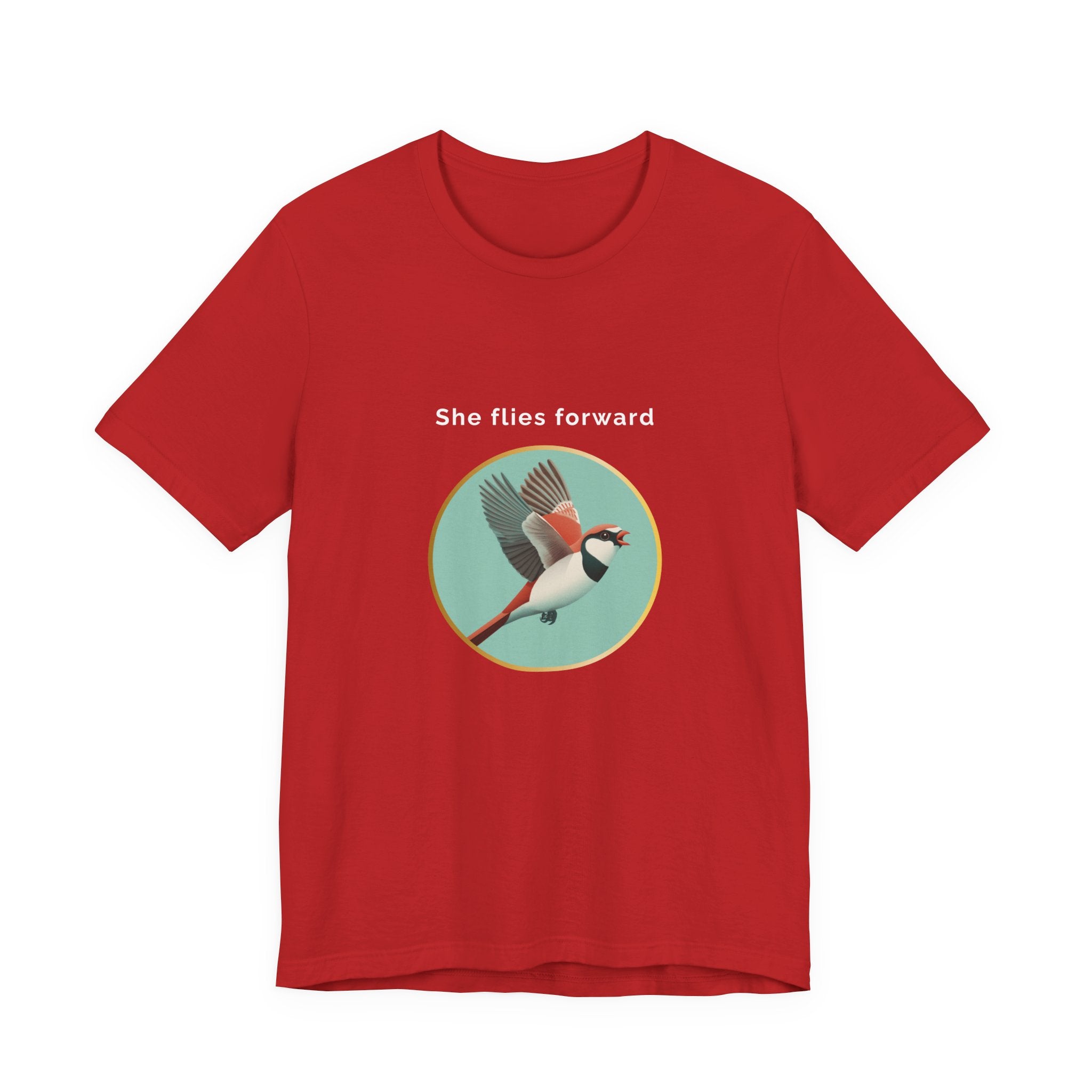 She Flies Forward | Women's Motivational Graphic Green Minimal T-Shirt