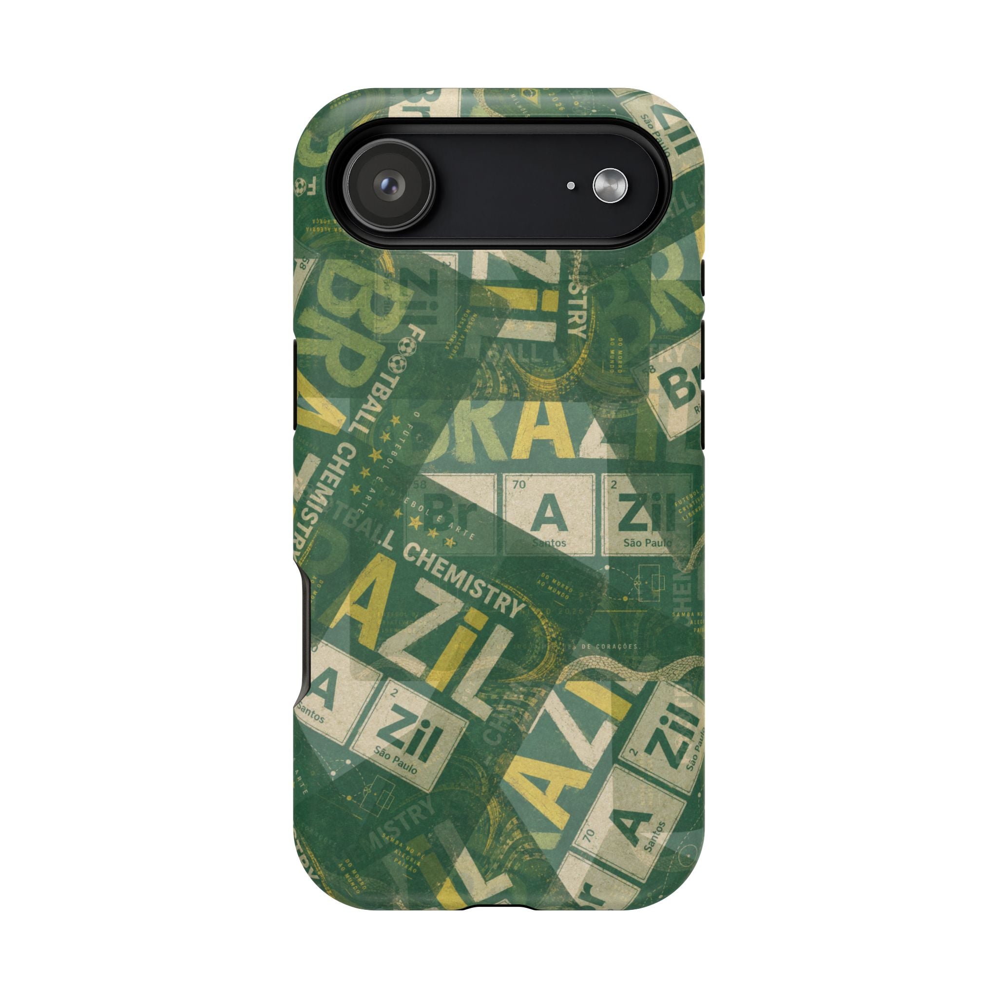 Brazil Football Phone Case | Green, gold, and chemistry.
