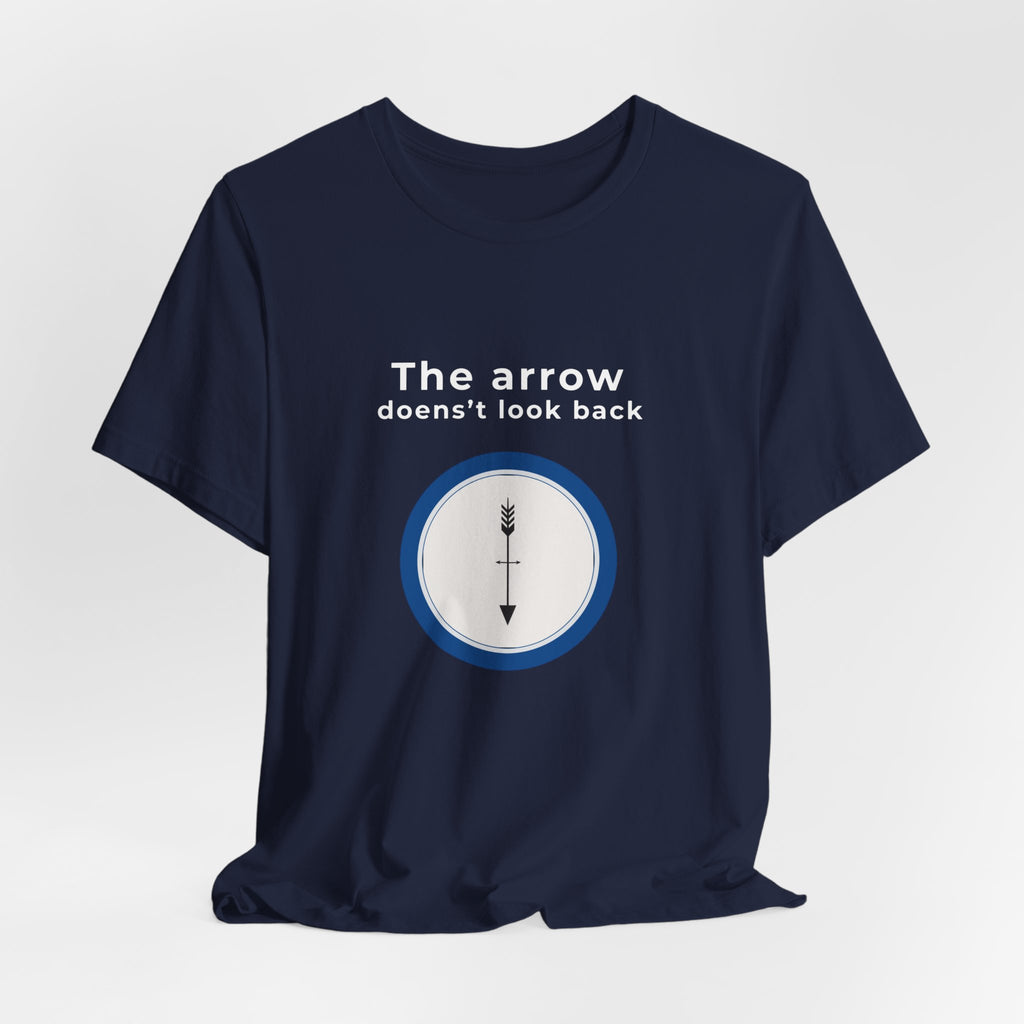 The Arrow Doesn't Look Back | Men's Motivational Graphic Compass Arrow T-Shirt