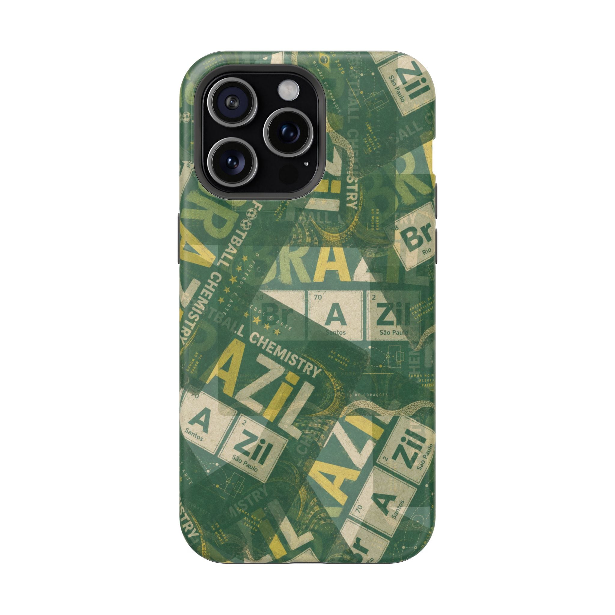 Brazil Football Phone Case | Green, gold, and chemistry.