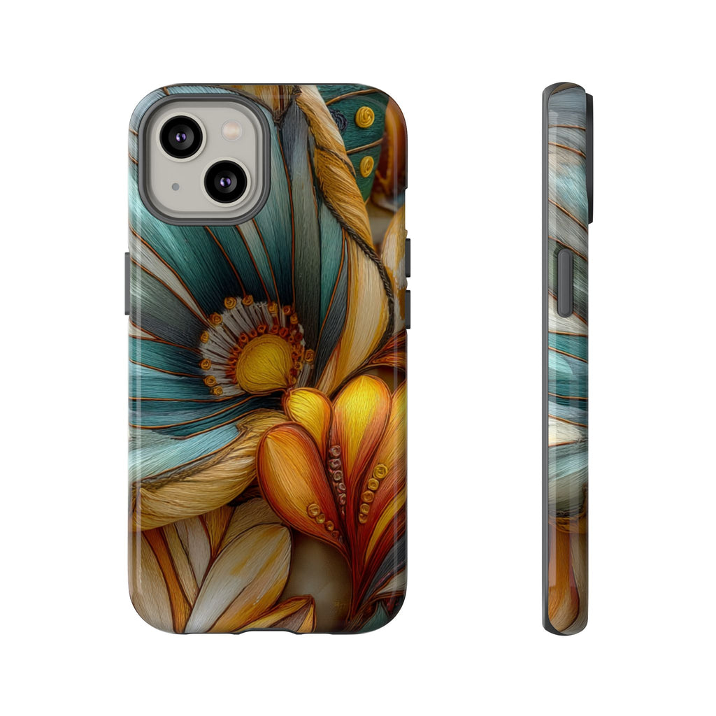 Sculpted Bloom Phone Case | 3D Embroidery style Botanical