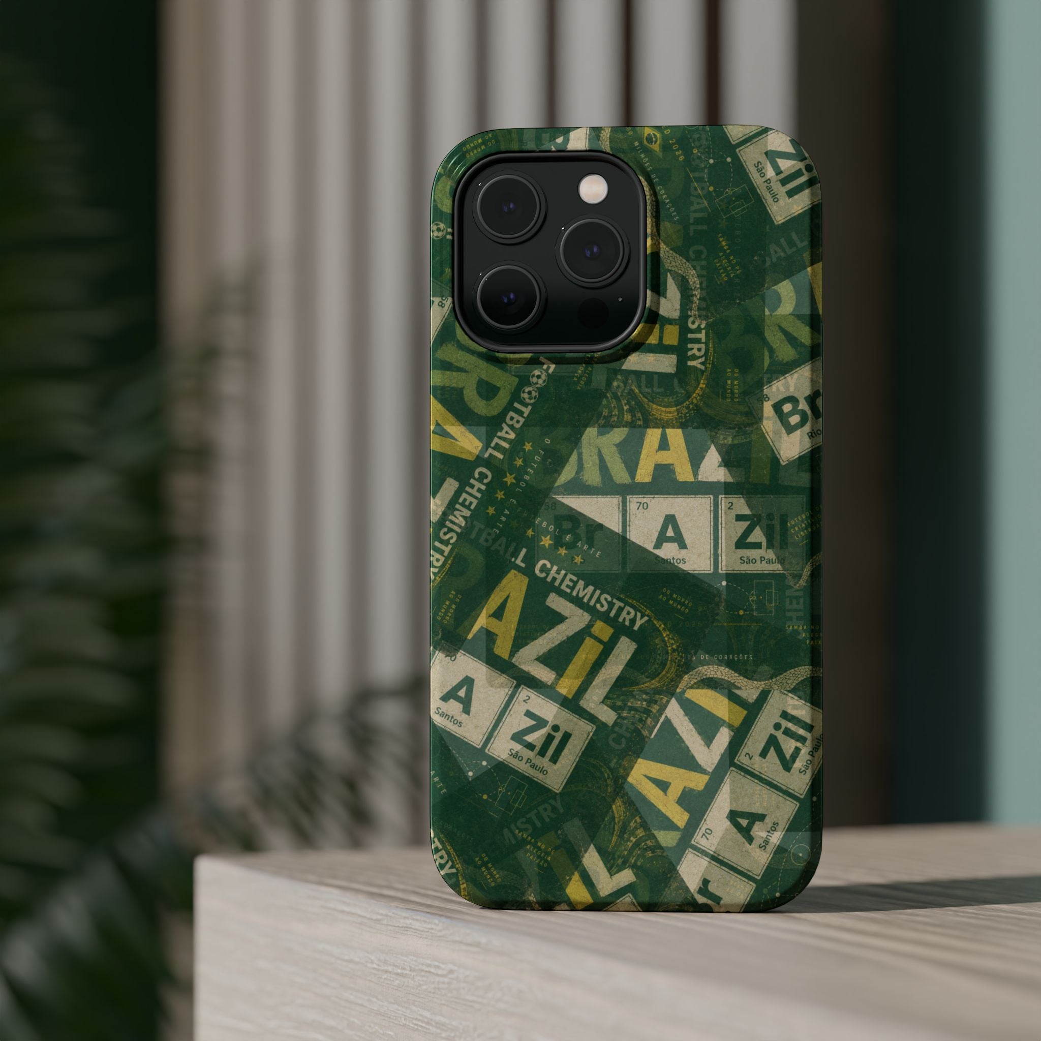 Brazil Football Phone Case | Green, gold, and chemistry.