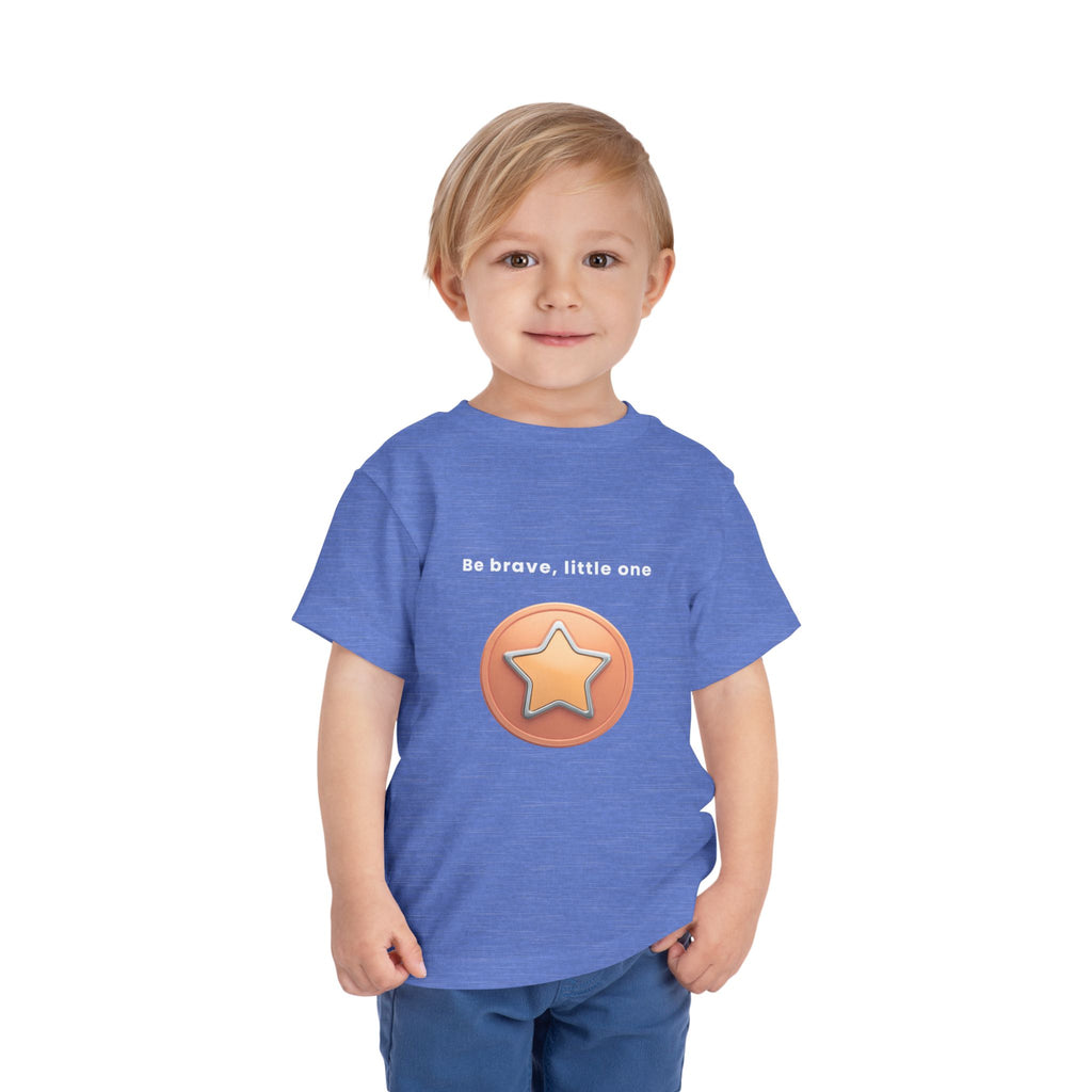 Be Brave Little One | Toddler Motivational Graphic Bronze Star Badge T-Shirt