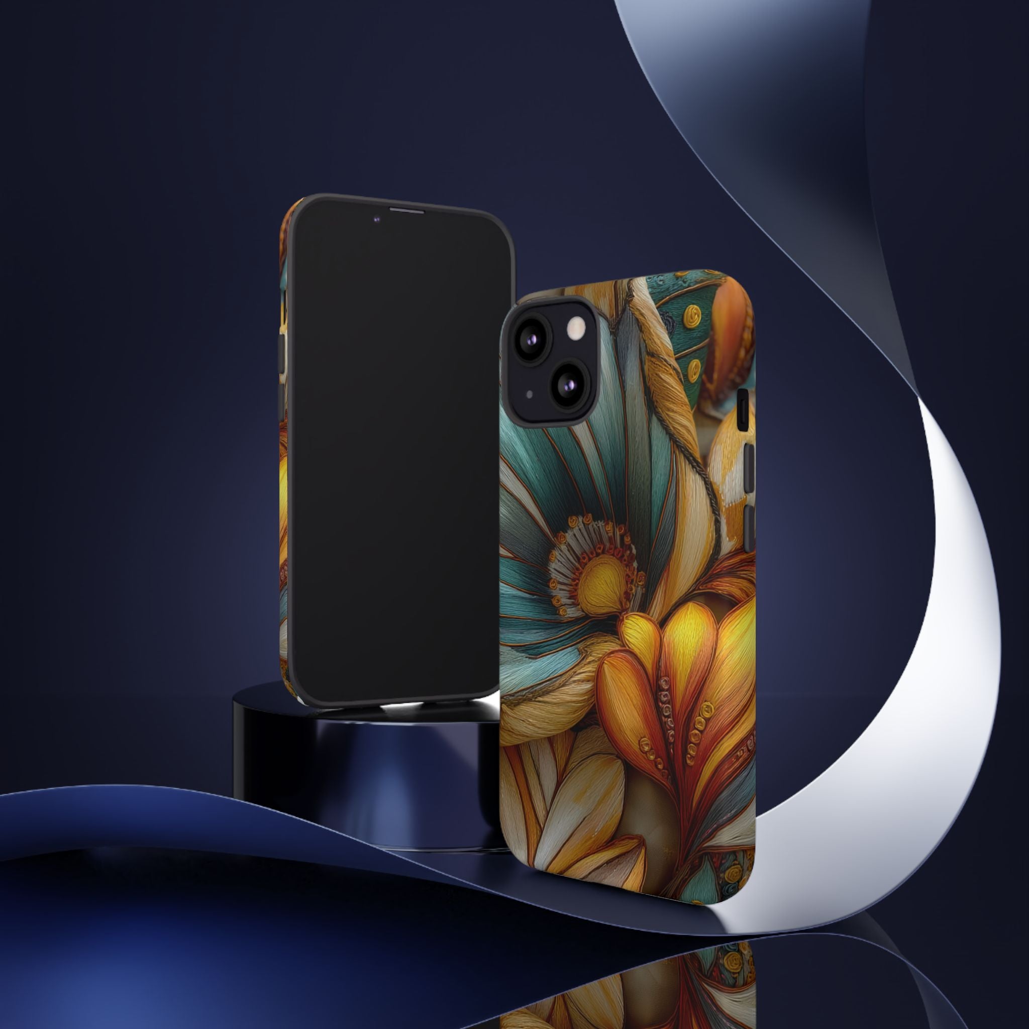 Sculpted Bloom Phone Case | 3D Embroidery style Botanical
